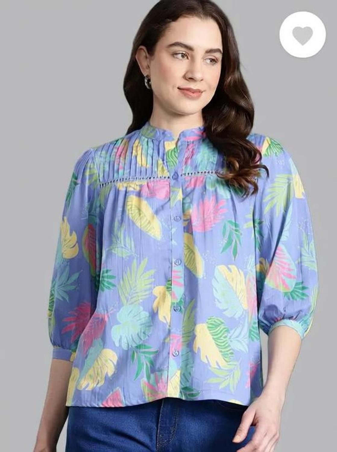 Image of Kavisaa Casual Regular Sleeves Printed Women Multicolor Top