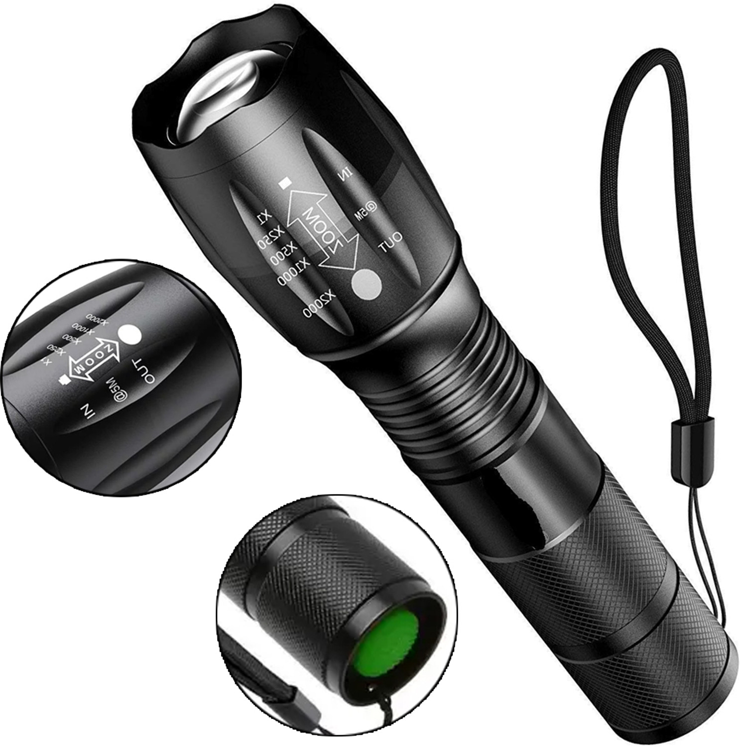 LED FLASHLIGHT Waterproof Battery Changeable Zoomable Flashlight - Image 1