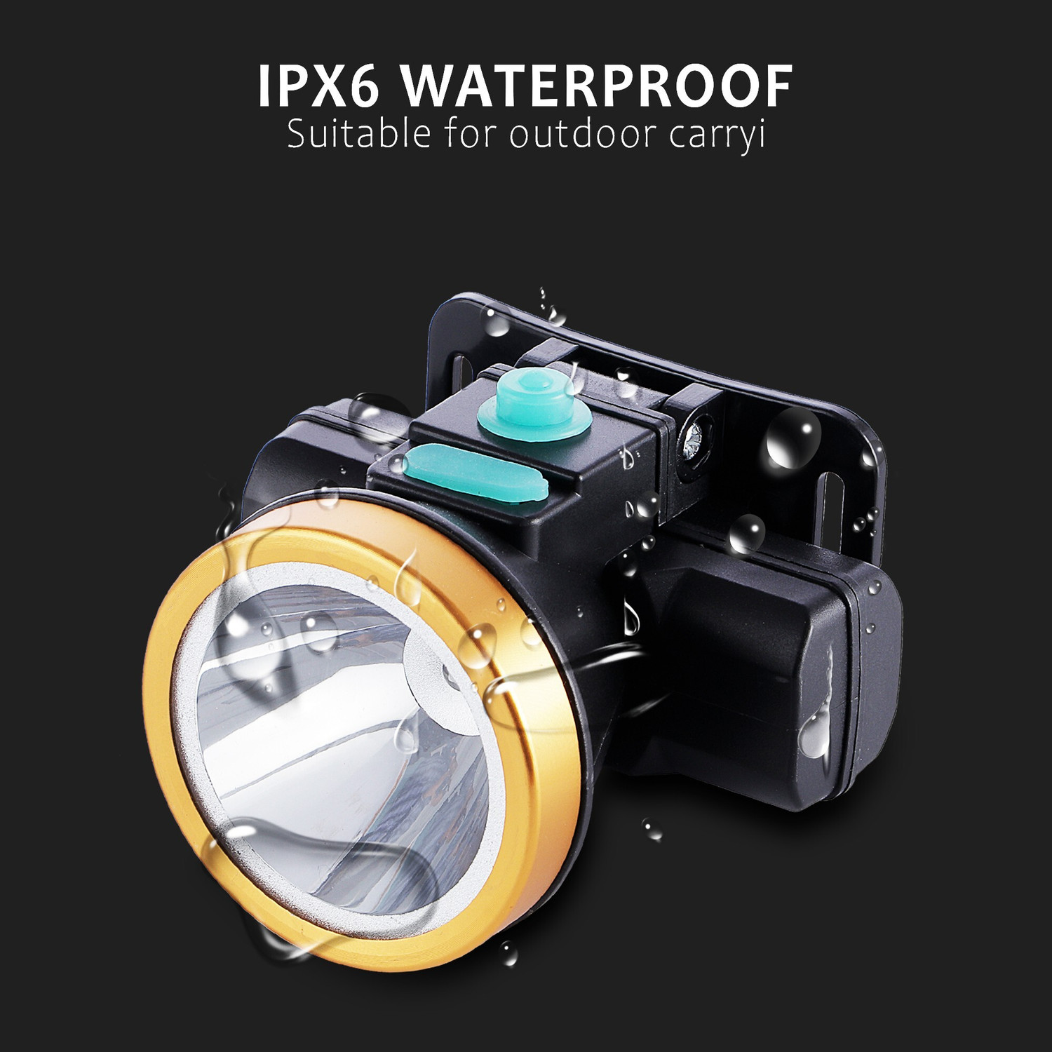 Image of MZ M101 (Rechargeable LED Headlamp) USB Charging 2800mAh battery Waterproof MIZUN Torch (Black, 7.2 cm, Rechargeable)