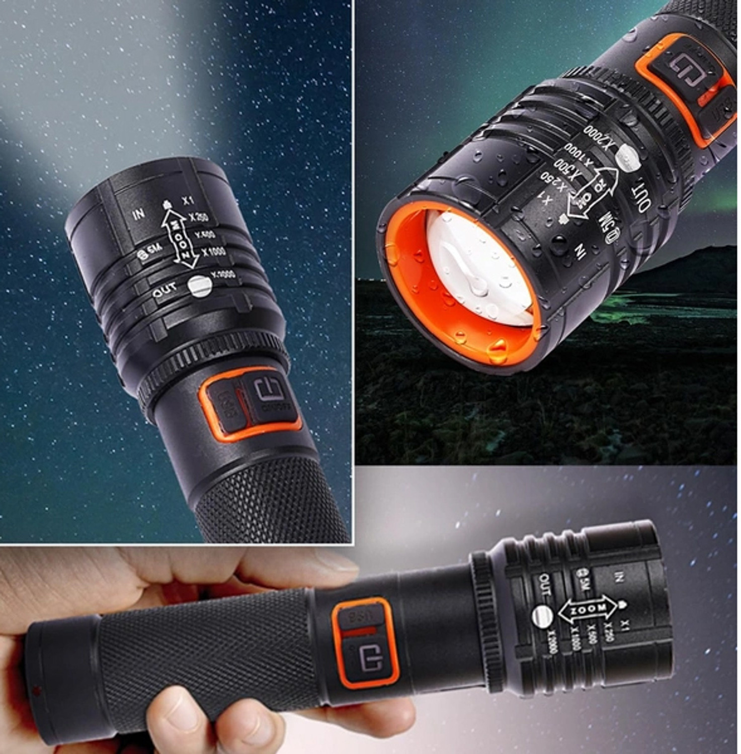 Image of Sagaft A263 Super Bright LED Torch | Portable Flashlight for Camping & Hiking Torch (Multicolor, 11 cm, Rechargeable)