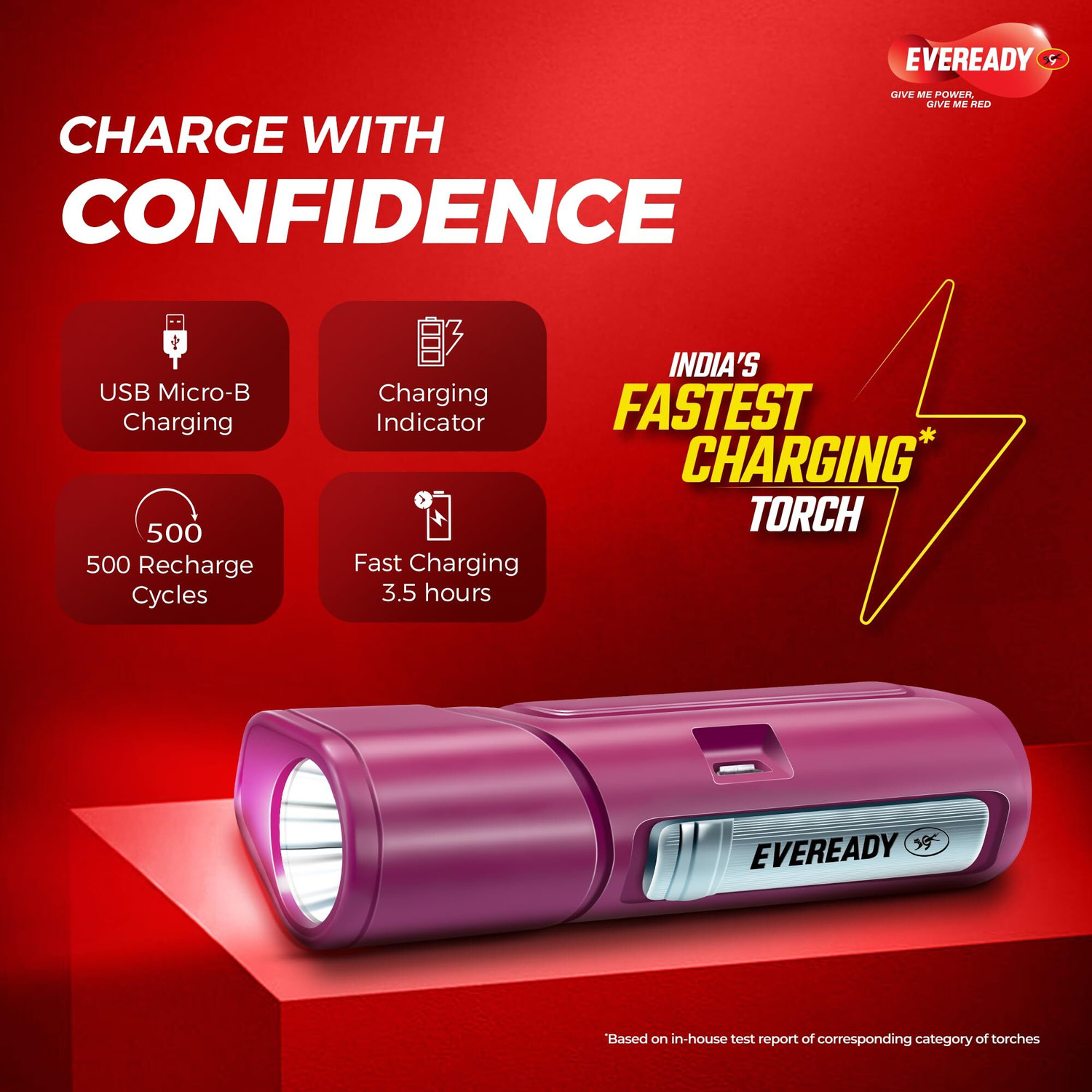 Image of EVEREADY DL105 Zoomstick with Variable Focus Torch (Multicolor, 10 cm, Rechargeable)