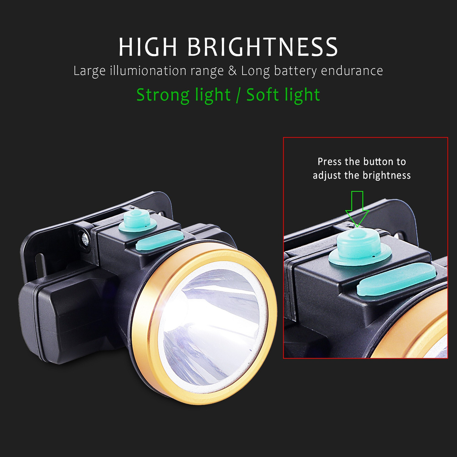 Image of MZ M101 (Rechargeable LED Headlamp) USB Charging 2800mAh battery Waterproof MIZUN Torch (Black, 7.2 cm, Rechargeable)