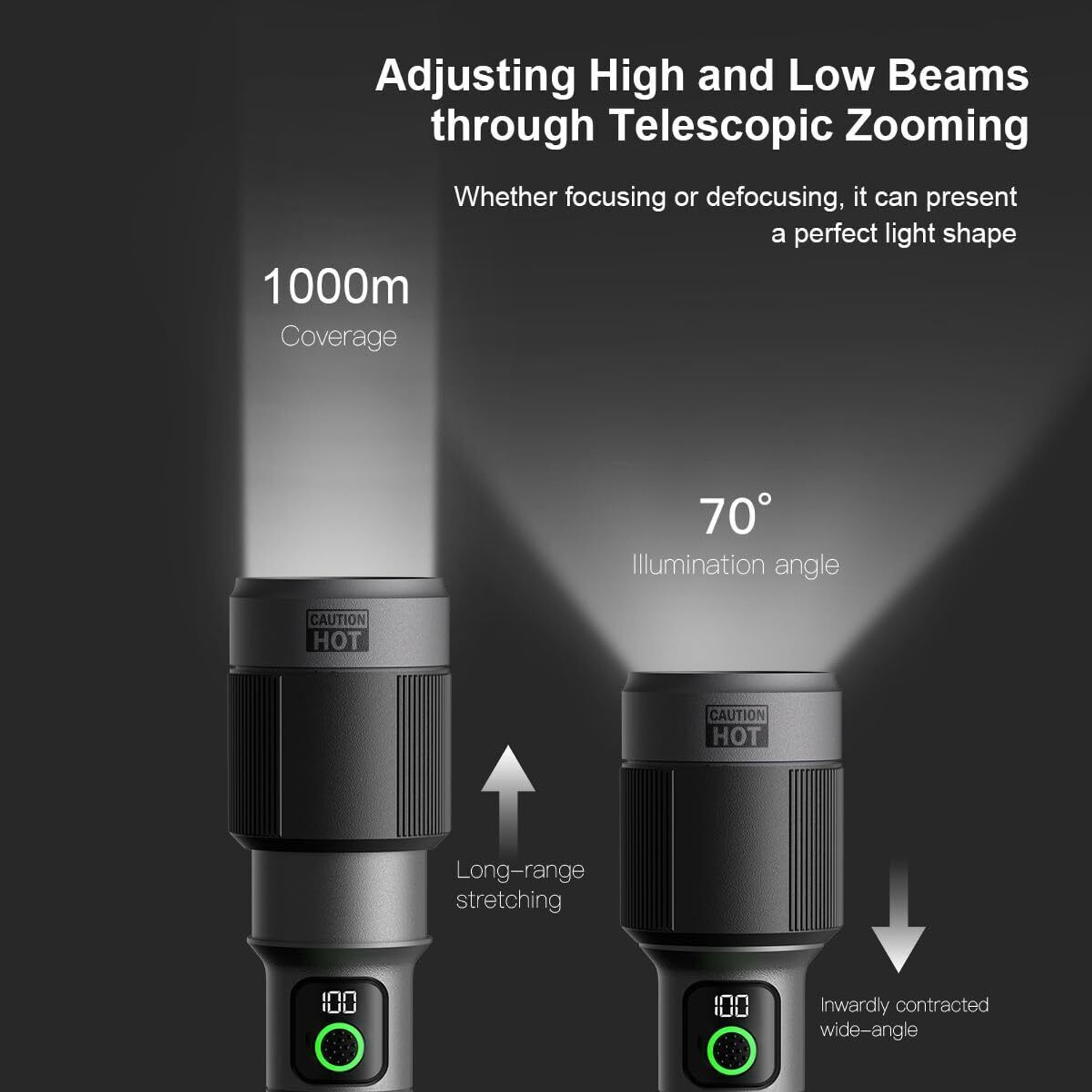 Image of PHILIPS Aircraft Aluminium Alloy, Zoom LED Flashlight - 2500 lm, 9000mAh , SFL5102 /56 Torch (Silver, 29.05 cm, Rechargeable)
