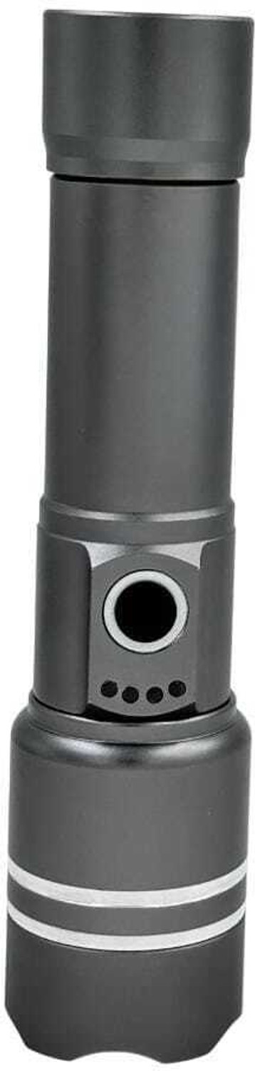 Image of Kay-Joy RL-M39 Type-C Rechargeable LED Torch, 150W, Long Beam Zoom Flashlight Torch (Black, Silver, 16 cm, Rechargeable)