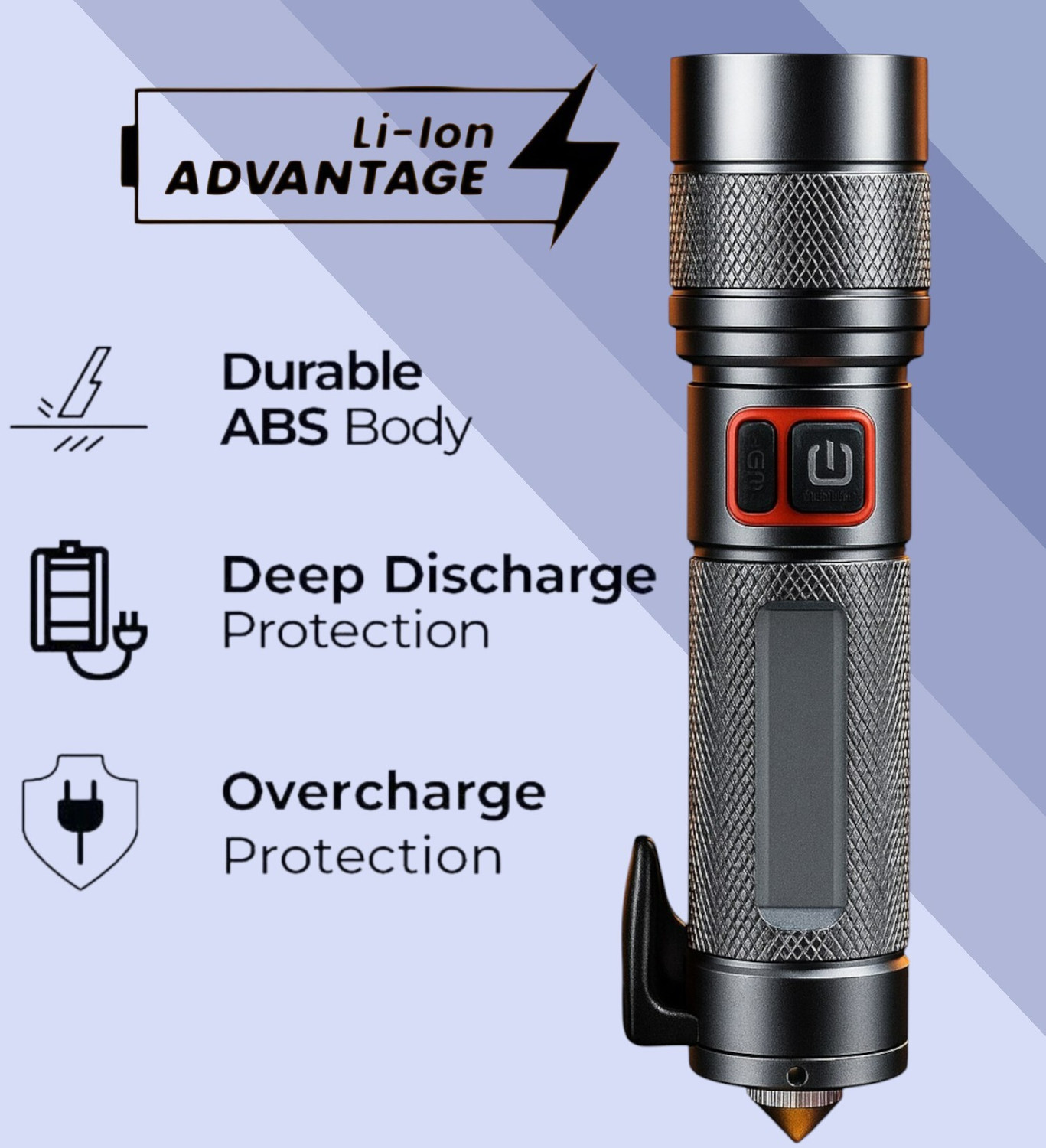 Image of Sagaft A263 Super Bright LED Torch | Portable Flashlight for Camping & Hiking Torch (Multicolor, 11 cm, Rechargeable)