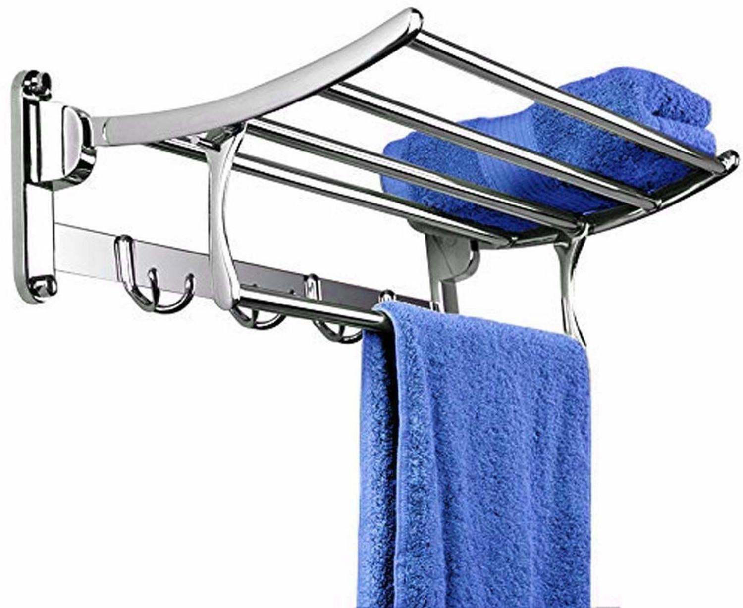 Image of IMPULSE Pitru Premium Stainless Steel Folding Towel Rack /Towel Stand /Hanger /Bathroom Accessories(18 Inches) Chrome Plated Towel Holder (Stainless Steel)