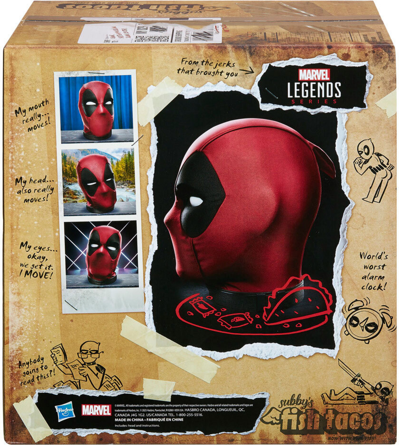 Image of MARVEL Deadpool's Head Premium Interactive Head Toy Accessory (Collectible Multicolor)