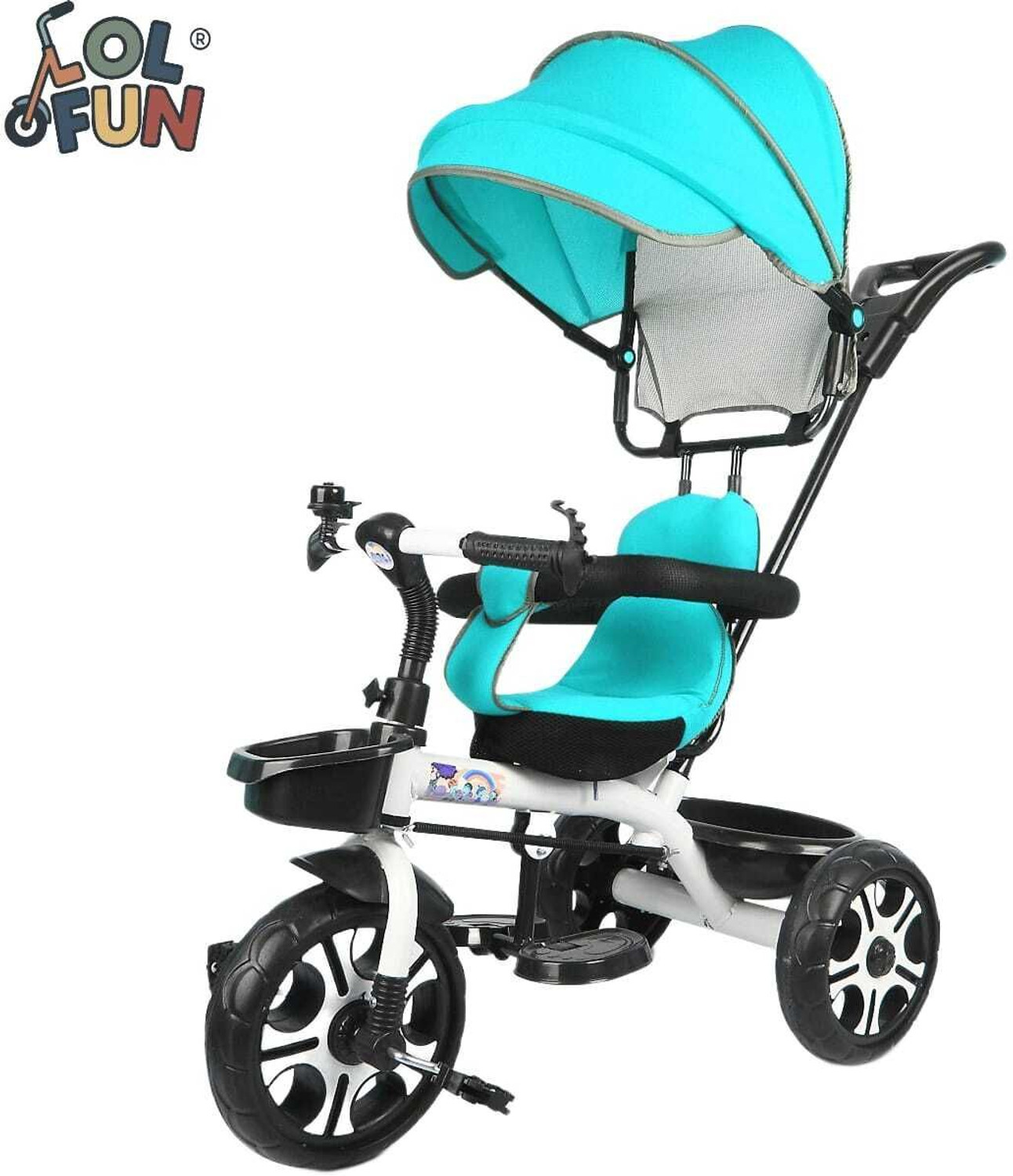 Image of Little lions Hyper Pro Orange Hyper 500 PRO Canopy /Plug N Play Trike /Baby Tricycle with Parental Control Tricycle (Orange)