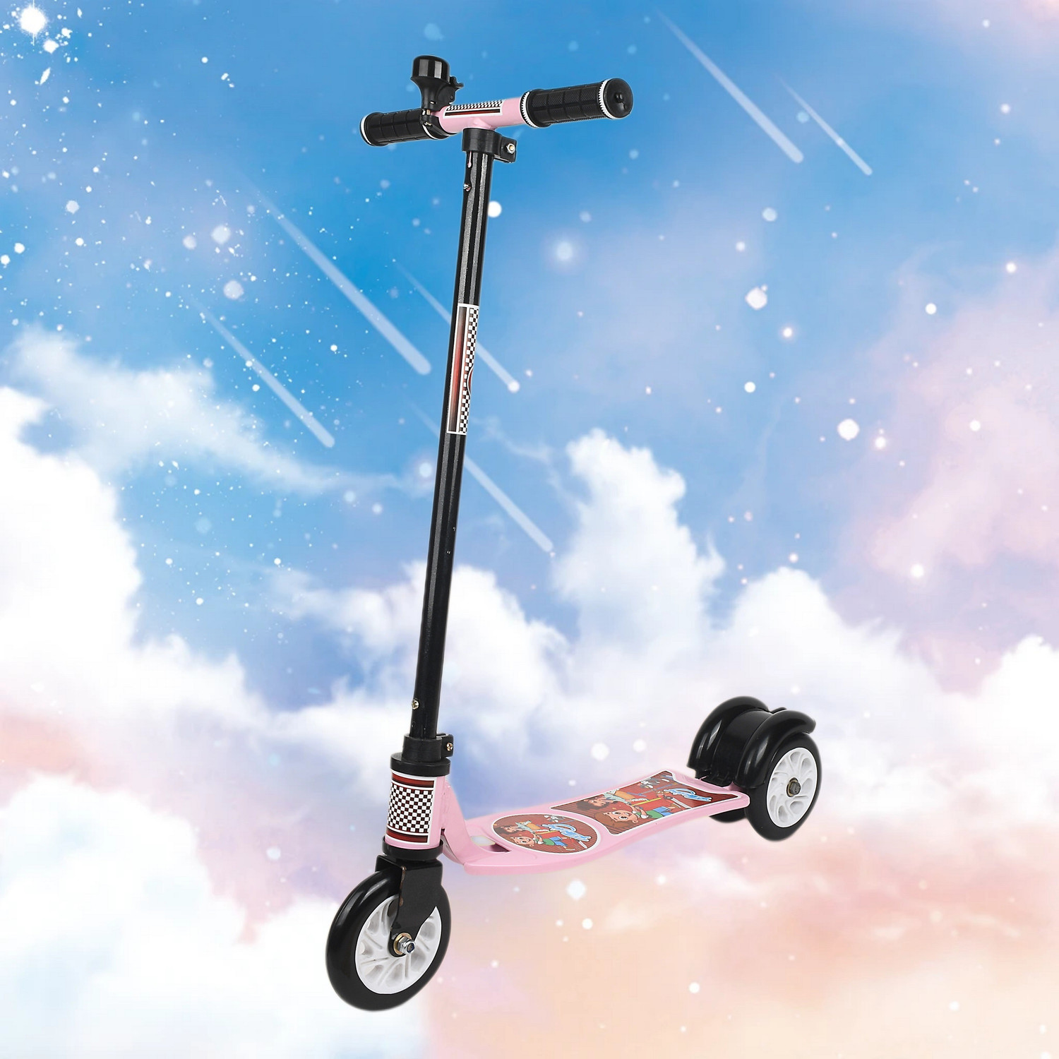 Image of TOYSHOPPEE Cycle Skate Scooter for Kids Foldable Kick Skating Scoty scooty for kids tricycle skate scoty baby baoy and baby girls Tricycle (Blue)