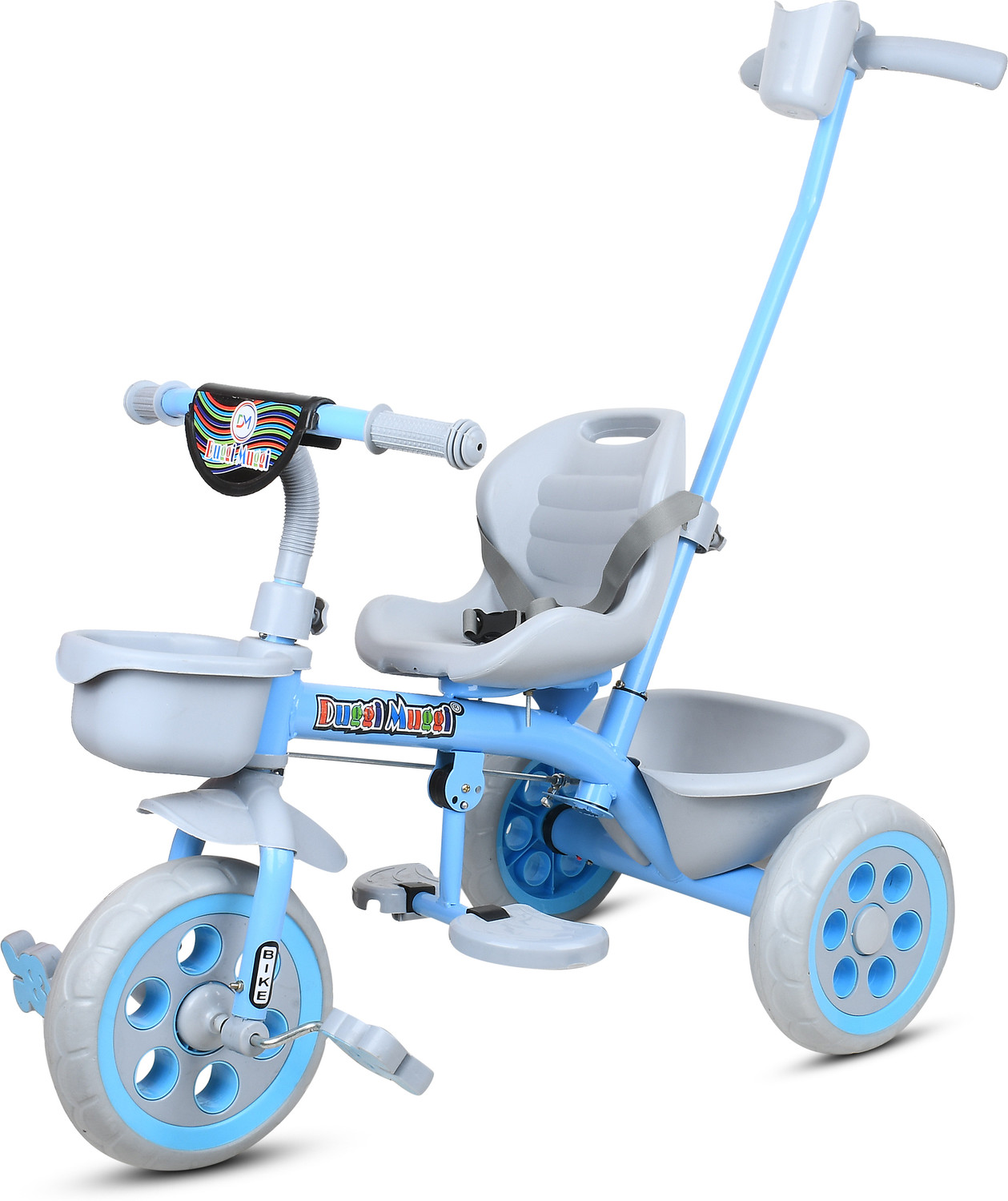 Image of BEERIDE Premium Padded Baby Trike with 360 Safety Guardrail, Ergonomic Backrest DVPOT-11B Tricycle (Blue)