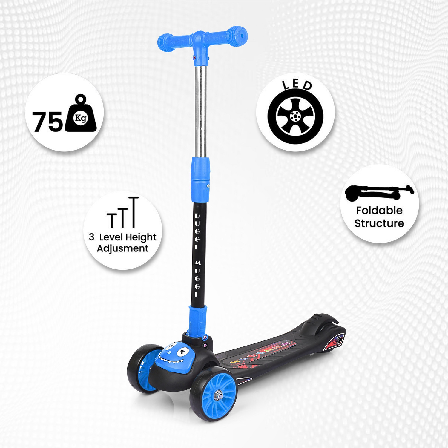 Image of TOYSHOPPEE Cycle Skate Scooter for Kids Foldable Kick Skating Scoty scooty for kids tricycle skate scoty baby baoy and baby girls Tricycle (Blue)