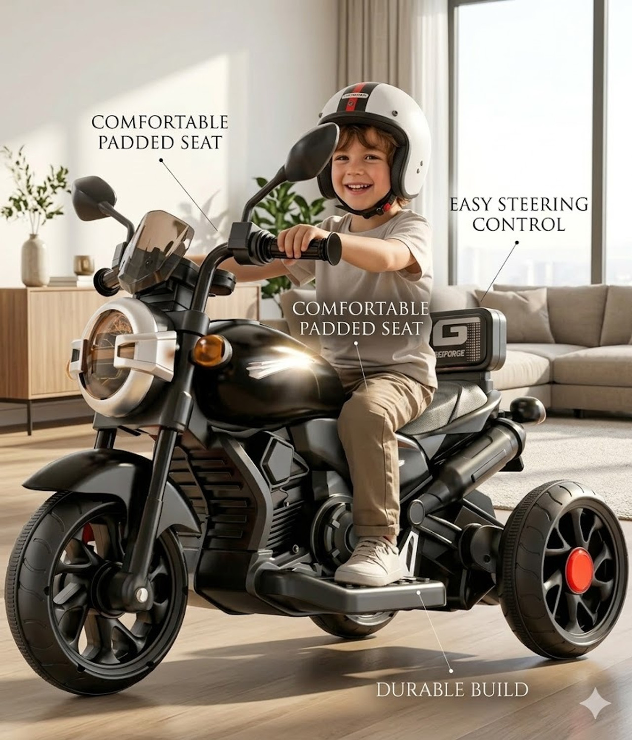 Image of kidsmuch Kidsmate Ride Xtreme Electric Bike Bike Battery Operated Ride On (White)
