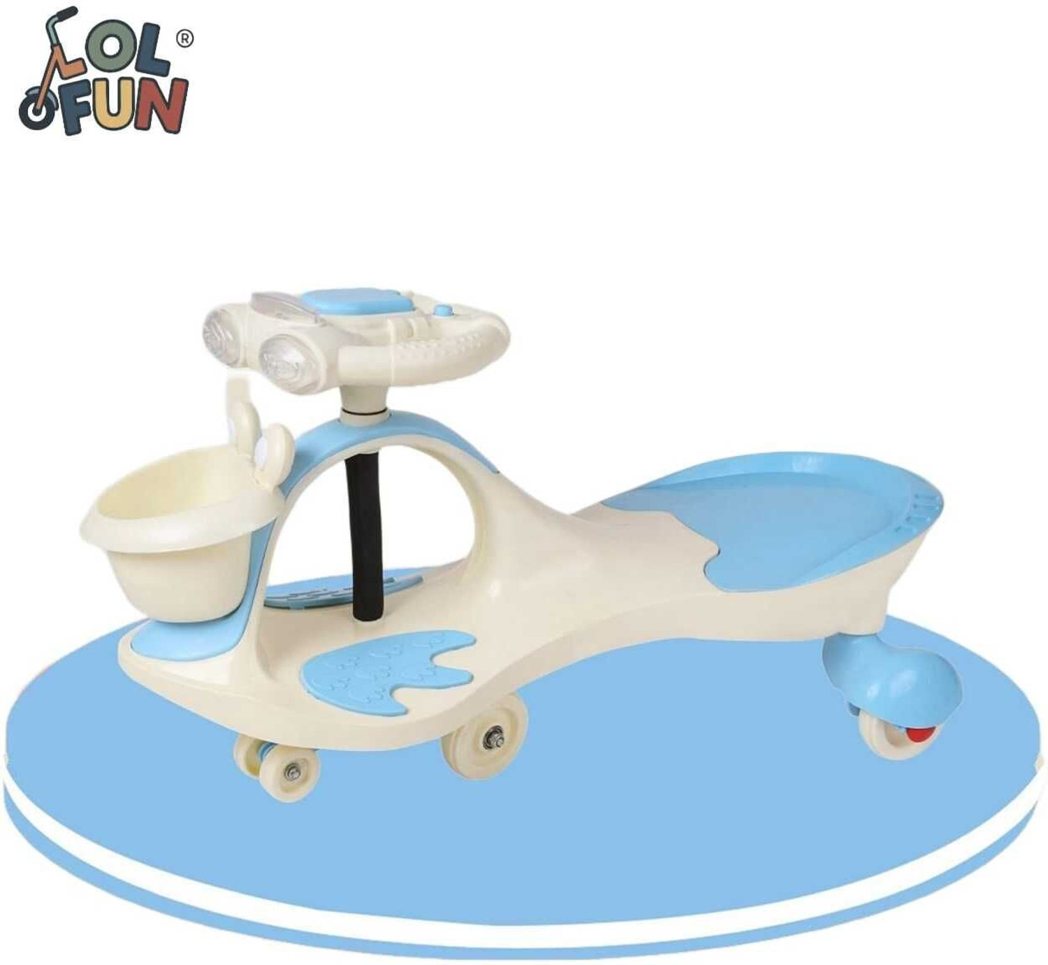 Image of DUGGI MUGGI Musical Panda Magic Car for Kids Rideons & Wagons Non Battery Operated Ride On Tricycle (Black, White)