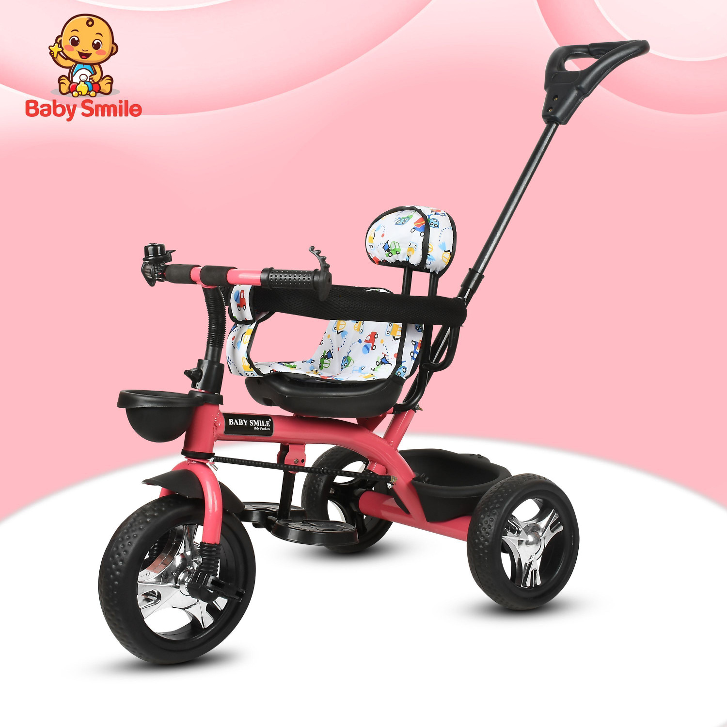 Image of BP BABY PLANET Kids /Baby Tricycle for Boy & Girls, Easy to Ride Tricycle with Storage basket BP-00v7 Tricycle (Black, Red)