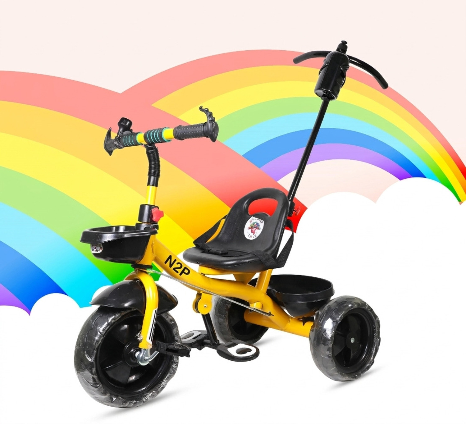 Image of TOYSHOPPEE Cycle Skate Scooter for Kids Foldable Kick Skating Scoty scooty for kids tricycle skate scoty baby baoy and baby girls Tricycle (Blue)