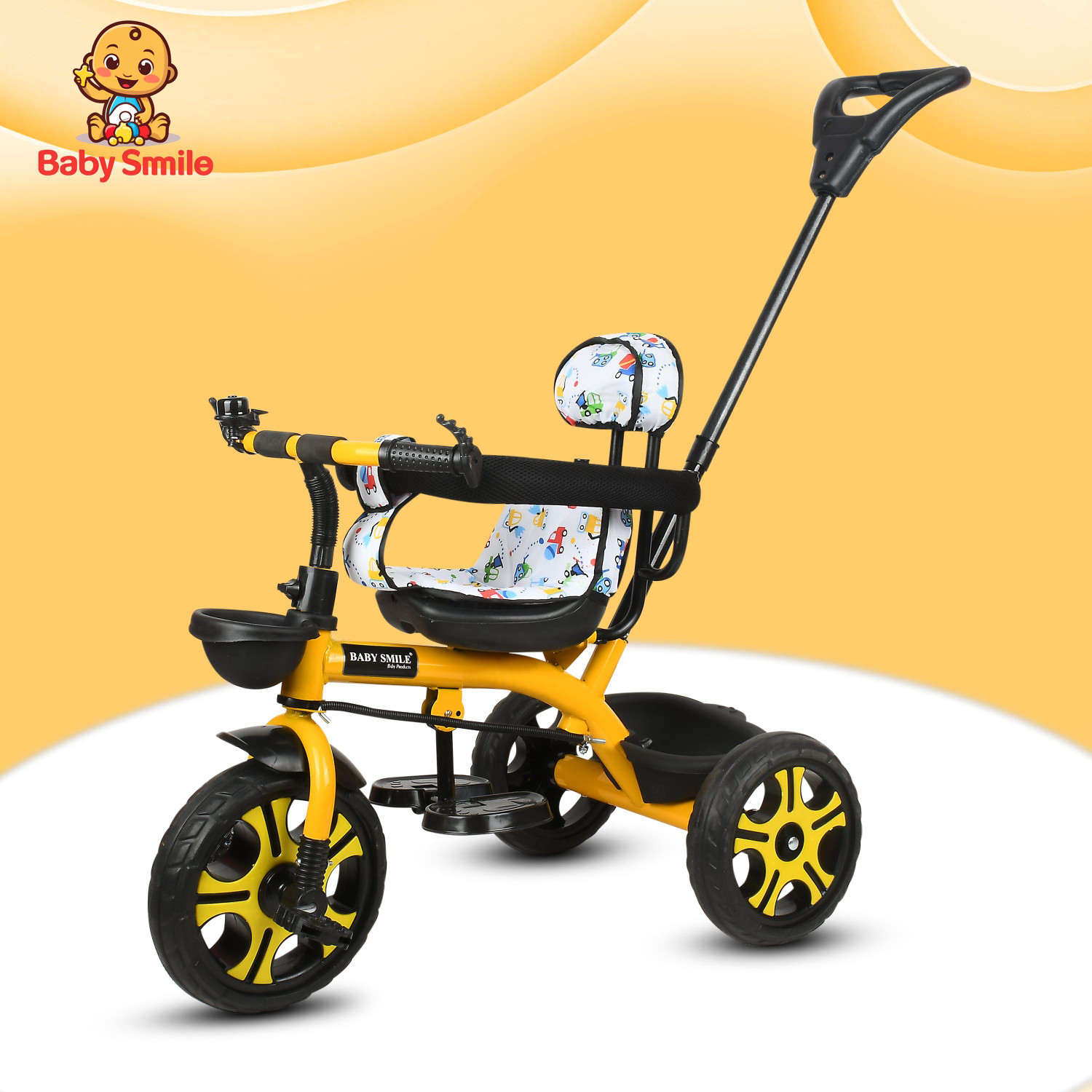 Image of BP BABY PLANET Kids /Baby Tricycle for Boy & Girls, Easy to Ride Tricycle with Storage basket BP-00v7 Tricycle (Black, Red)