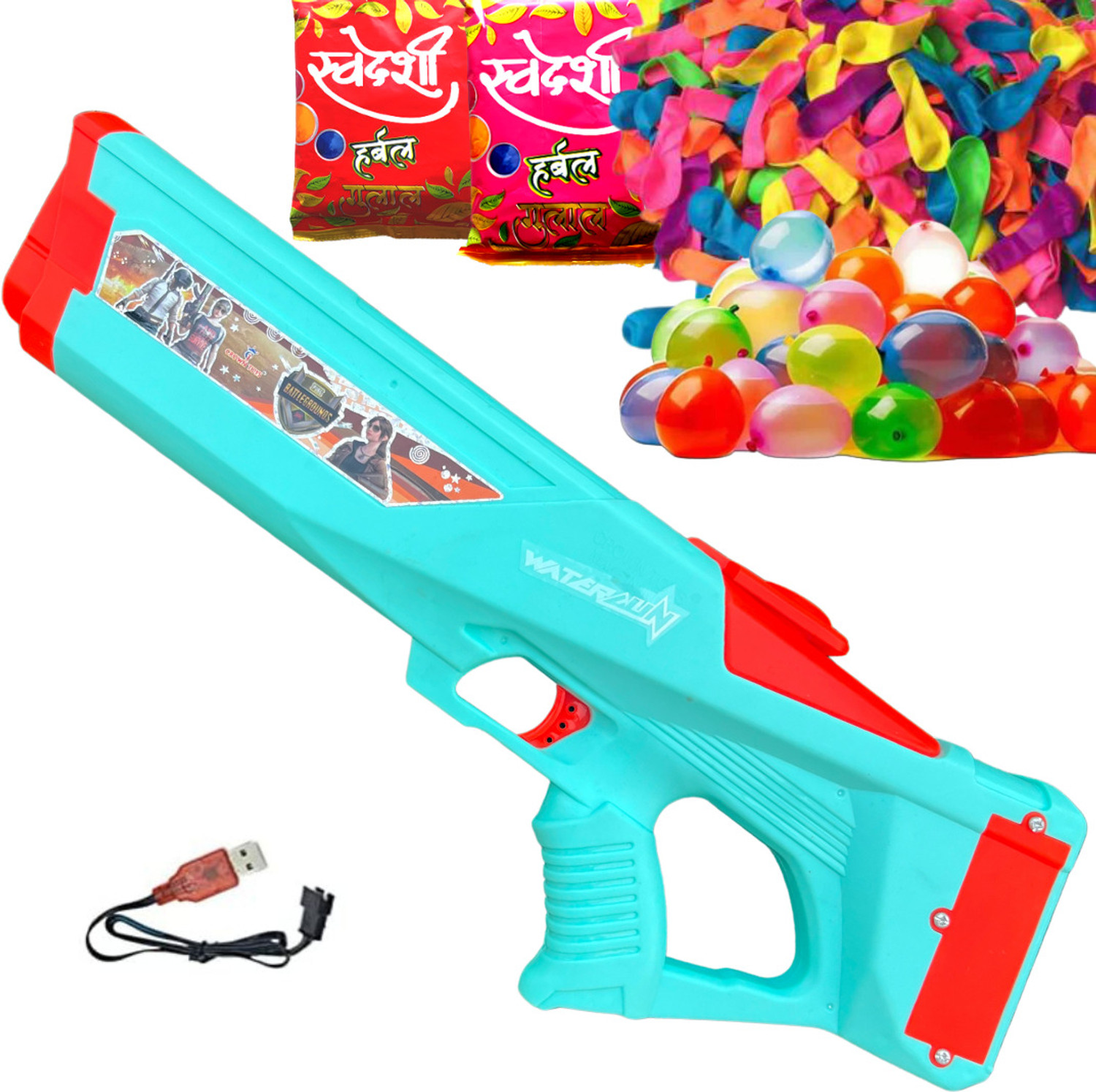 Image of DEALbindaas Pichkari, Color, Balloon Holi Combo