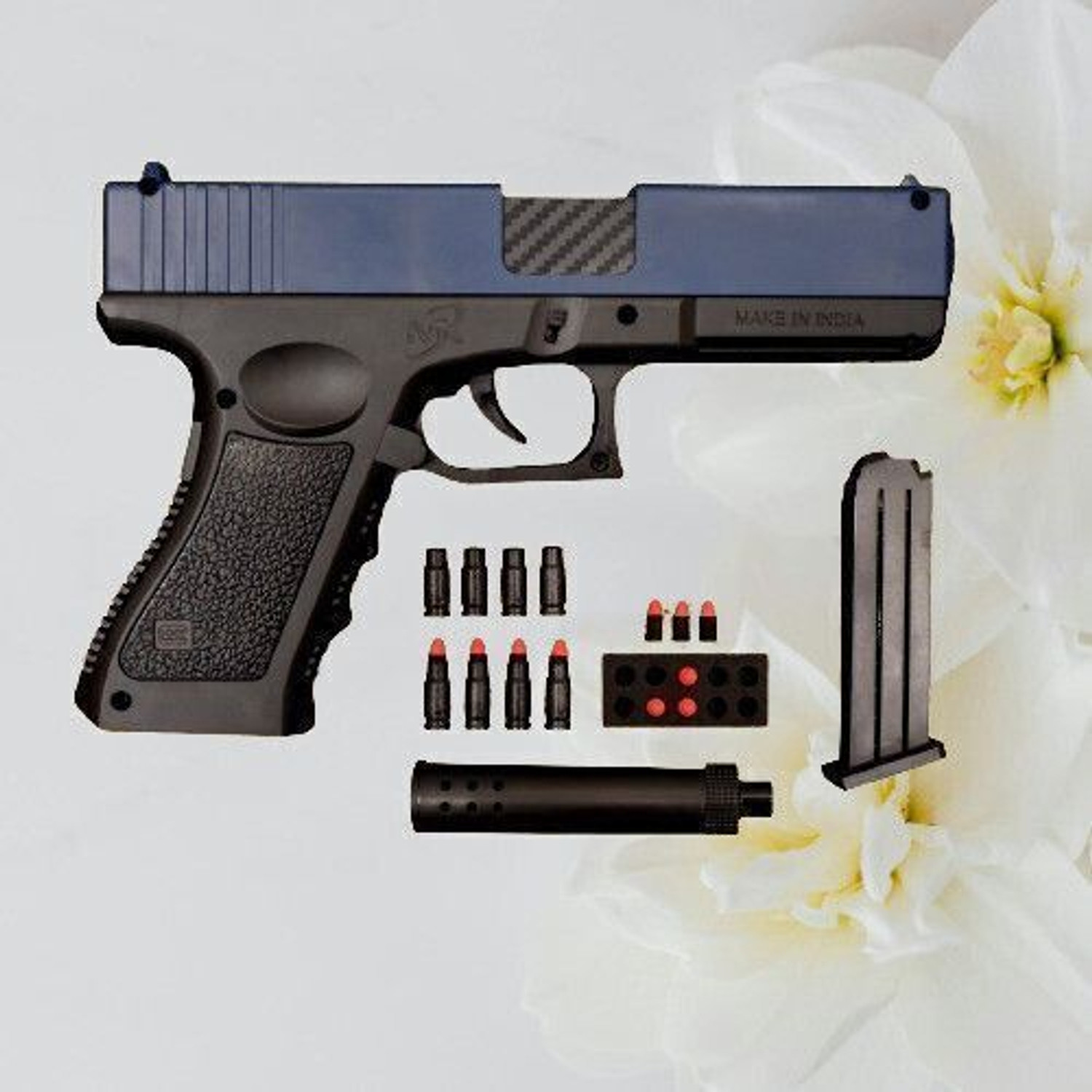Image of GEX Toy Pistol with EVA Darts Kids Soft Bullet Gun Shooting-AK240 Guns & Darts (Black, Green)