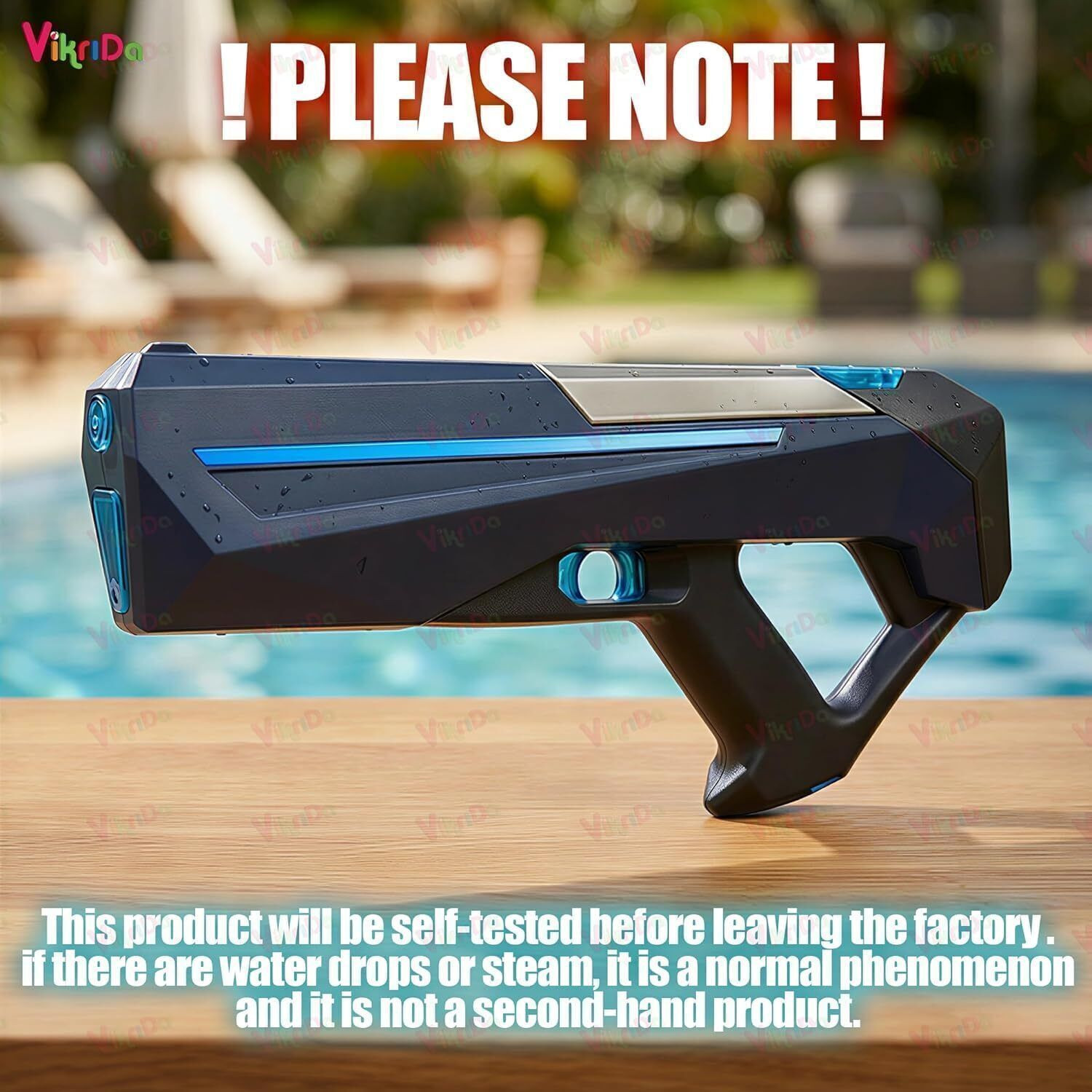 Image of VikriDa 2001 Superior 2-in-1 Electric Water Gun Auto & Manual, 900ml, 26 Ft Water Gun (Multicolor)