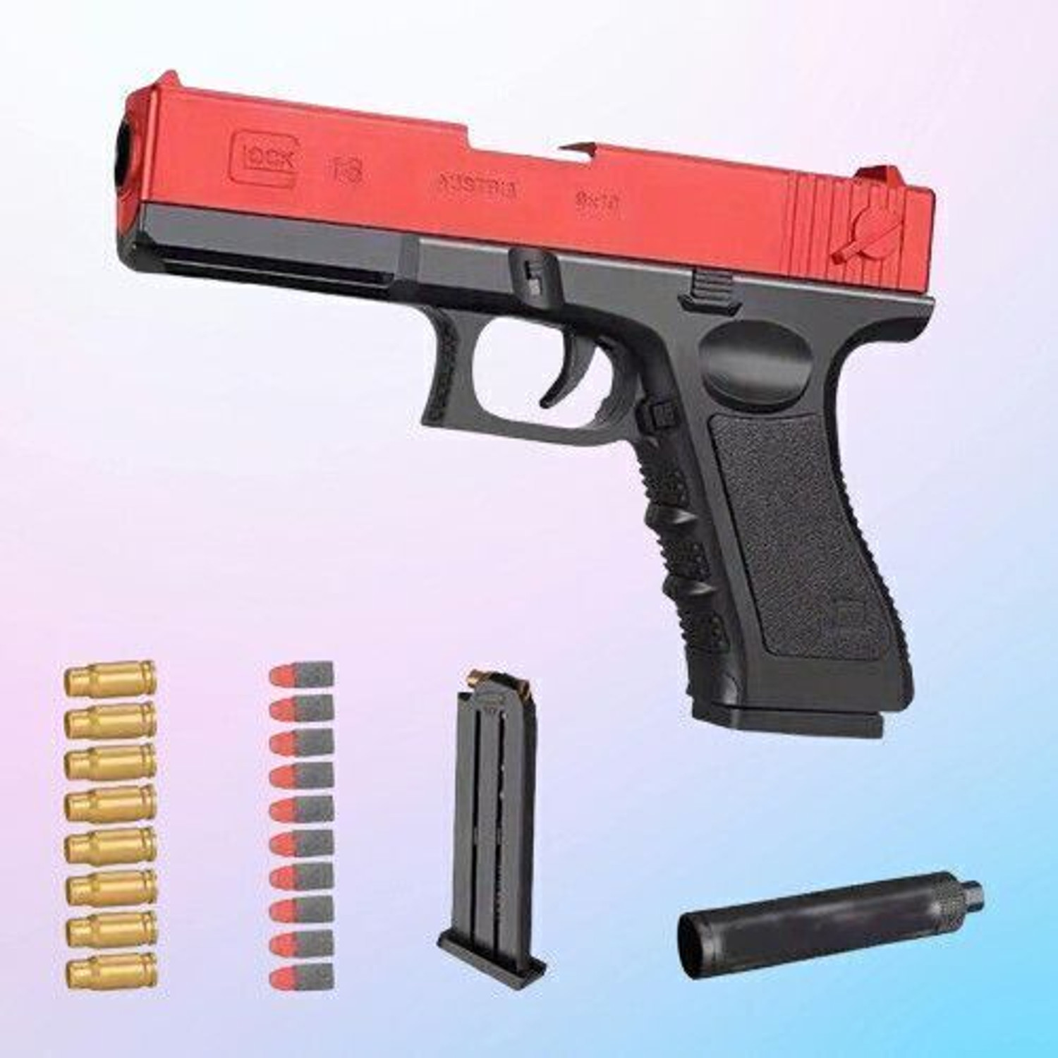 Image of GEX Toy Pistol with EVA Darts Kids Soft Bullet Gun Shooting-AK240 Guns & Darts (Black, Green)