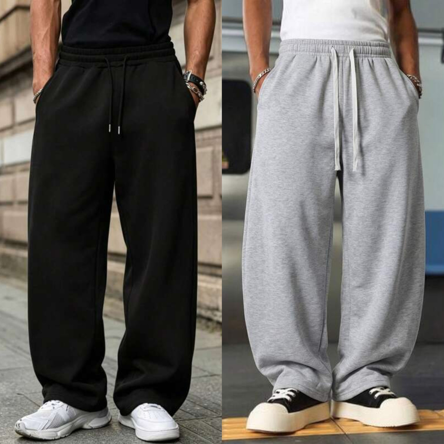 Alvastra 2 Pack Black Men Track Pants - Image 1