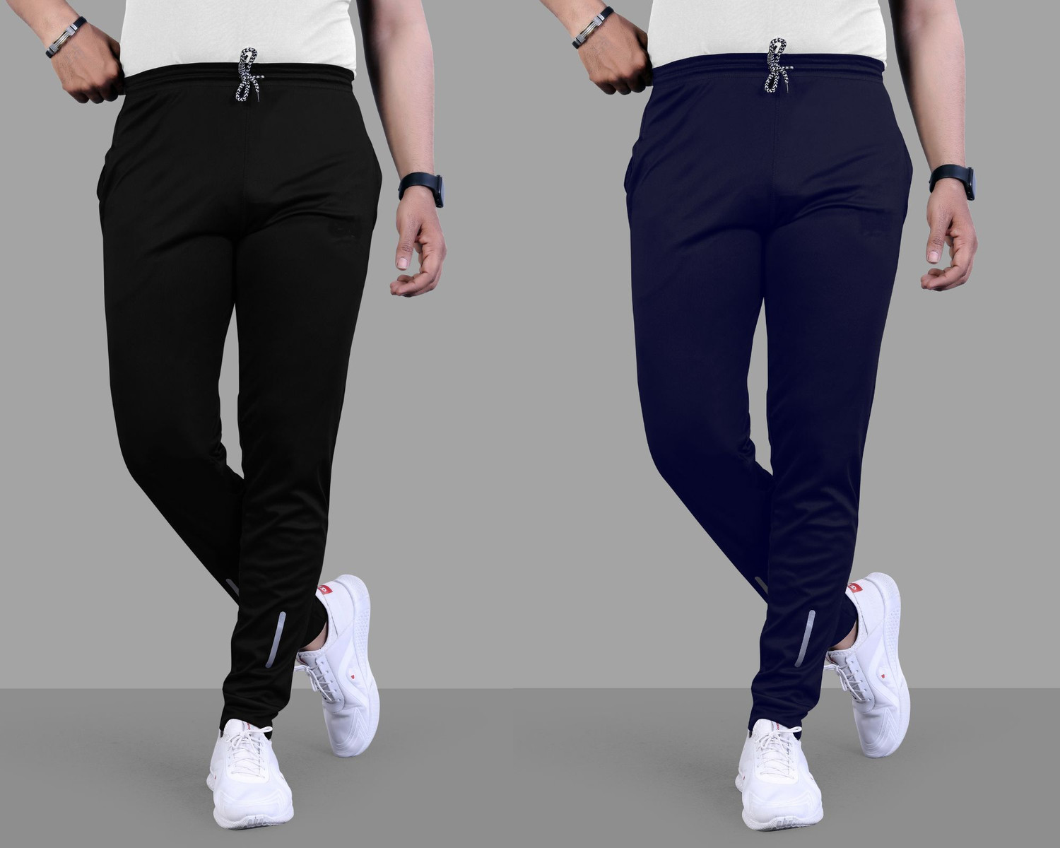 Image of Suzaro Men Striped Blue Track Pants