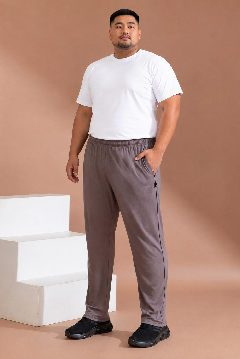 Image of HVBK Pack of 2 Men Solid Black, Blue Track Pants