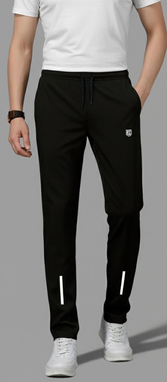 Image of SUHANDICRFATS Men Striped Black Track Pants