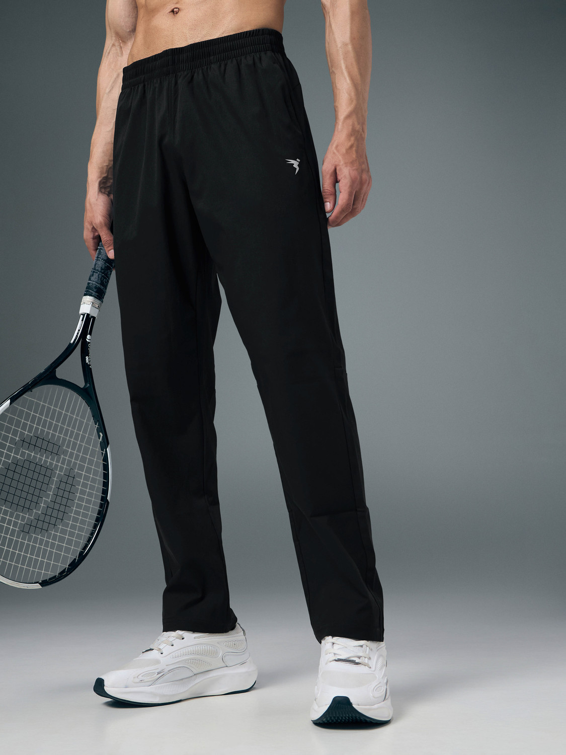 TECHNOSPORT Men Black Track Pants - Image 1