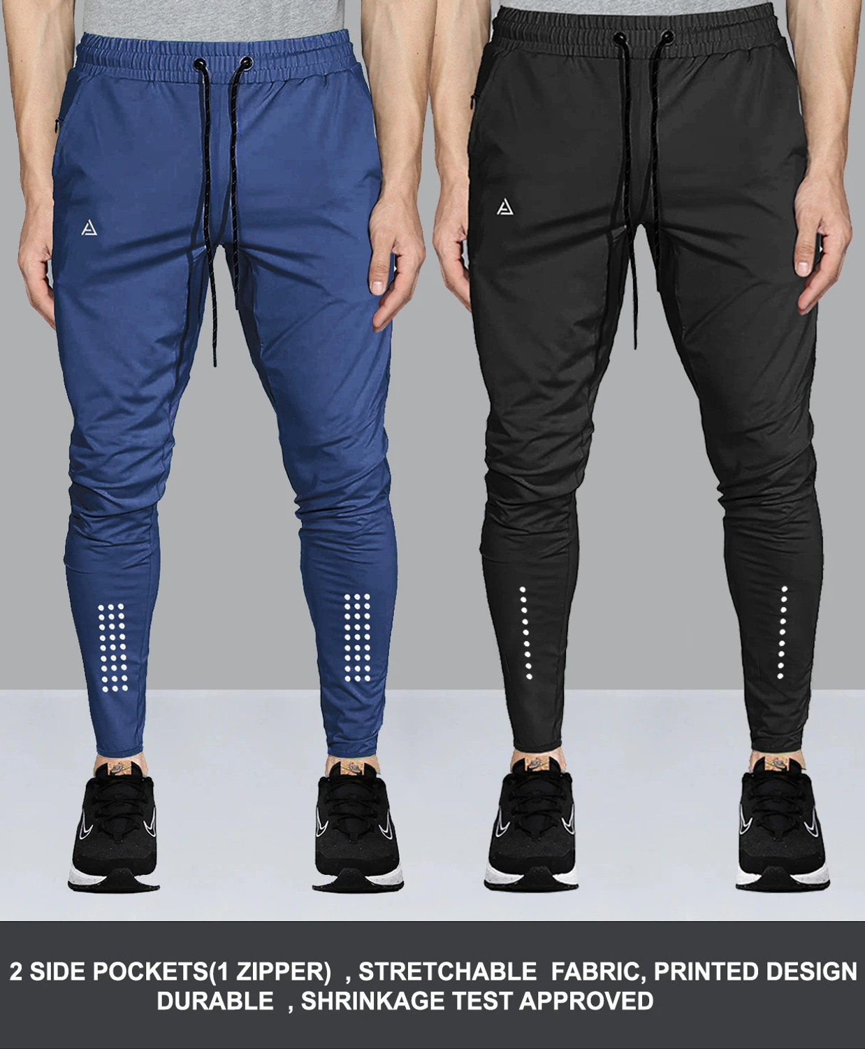 Image of CHKOKKO Men Solid Grey Track Pants