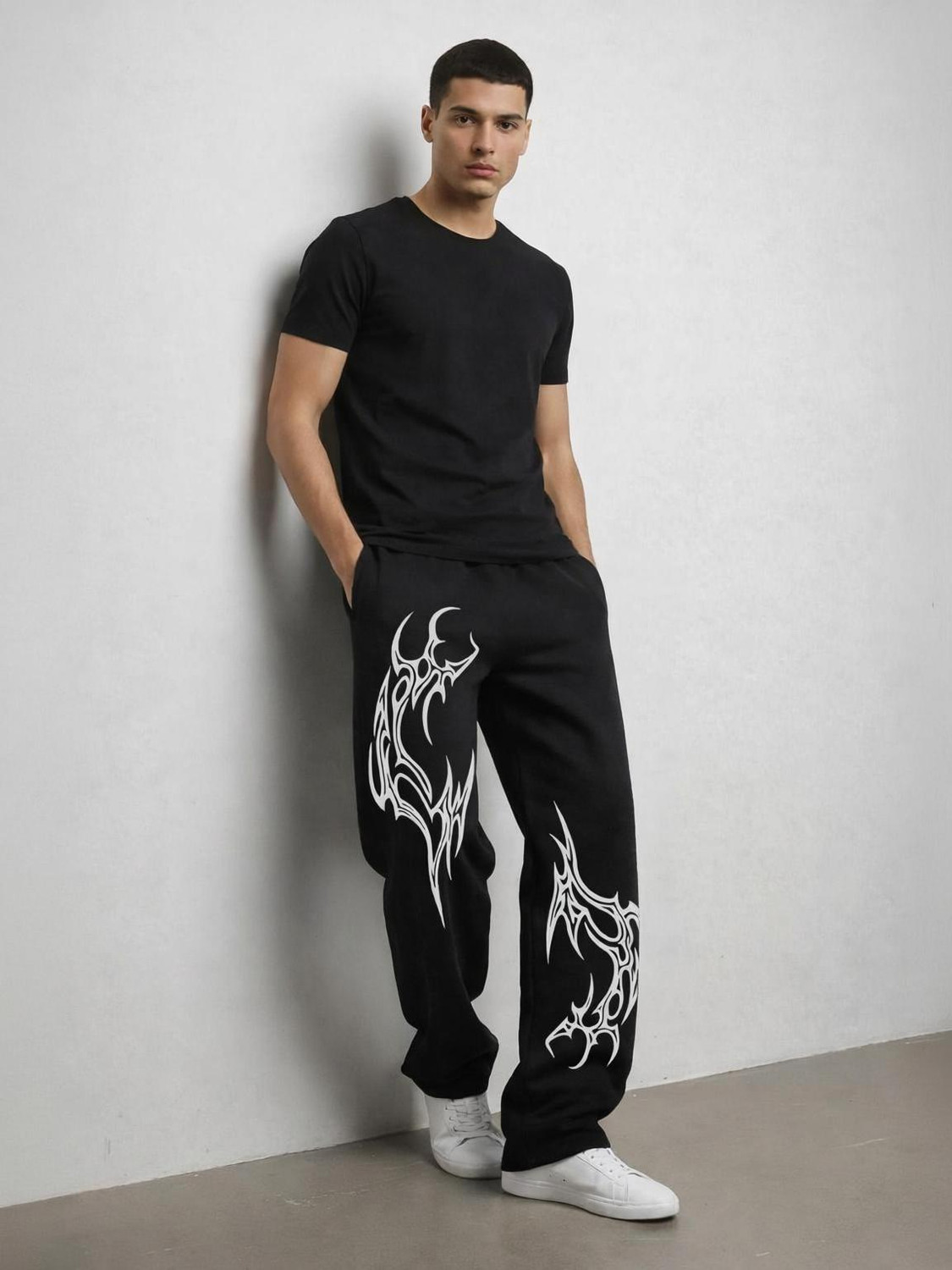 NB Nicky Boy Black Printed Track Pants - Image 5