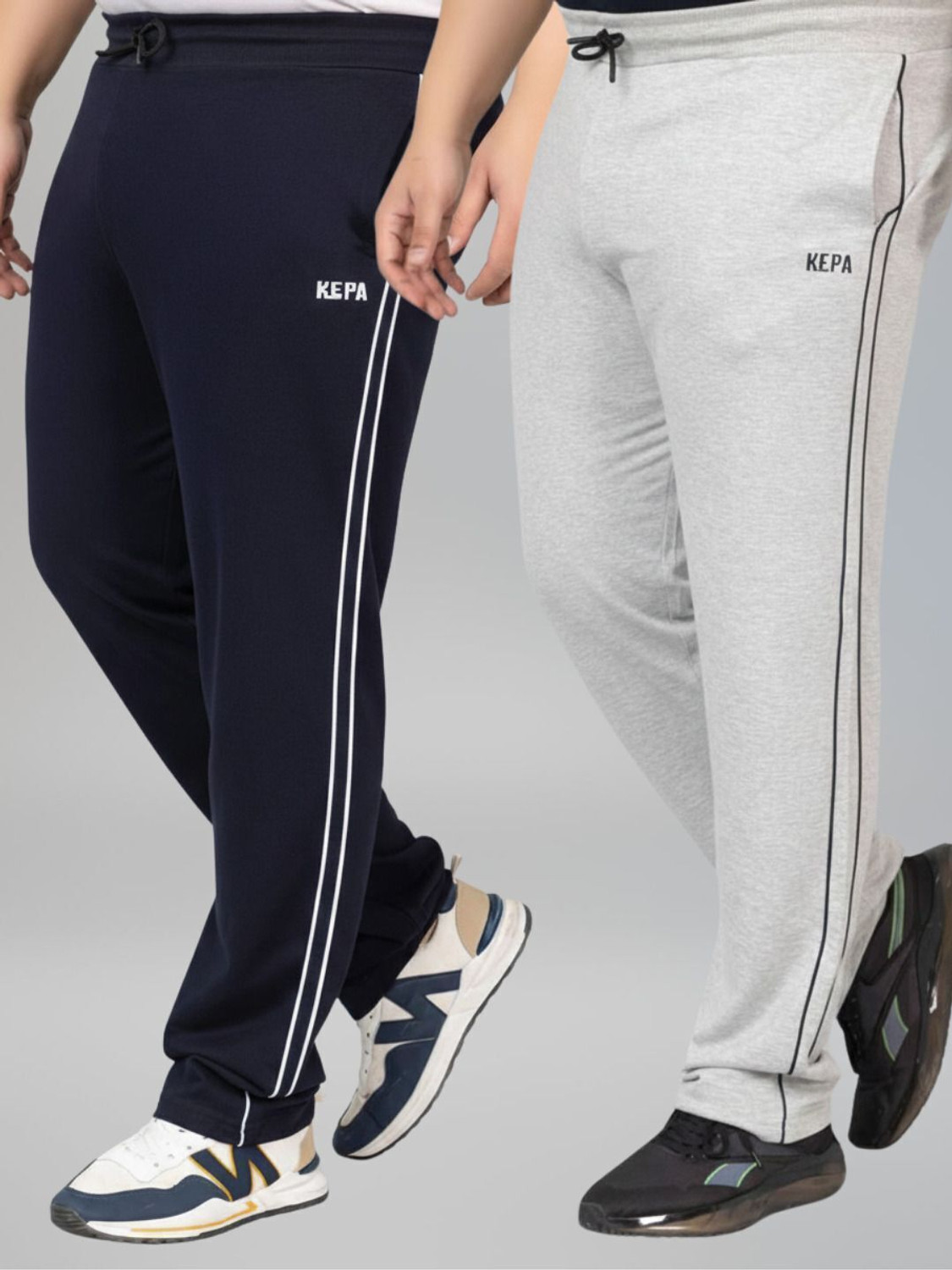 Image of Rathai Men Striped Dark Blue Track Pants