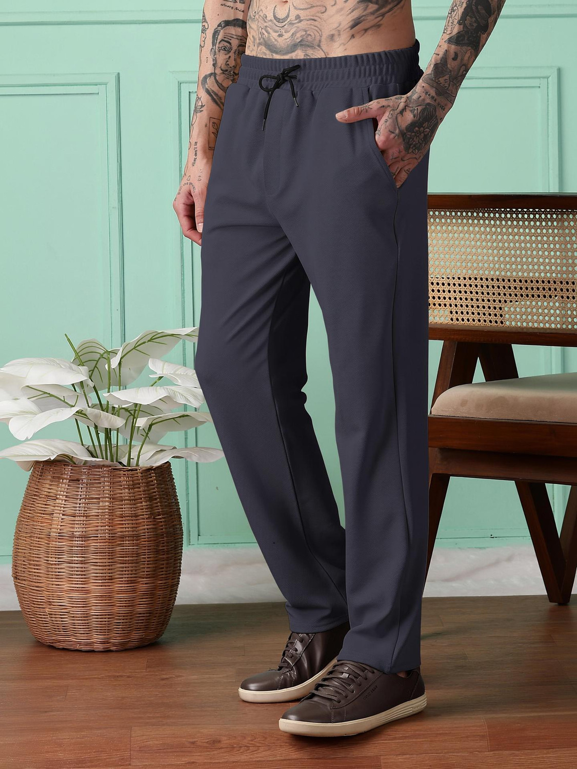 Image of METRONAUT Striped Men Black Track Pants