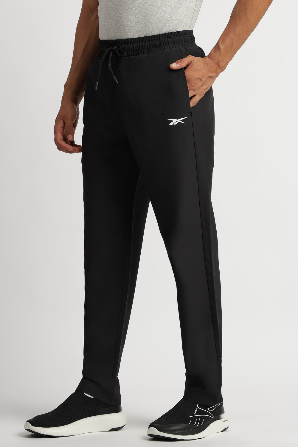 Image of REEBOK Men Printed Black Track Pants