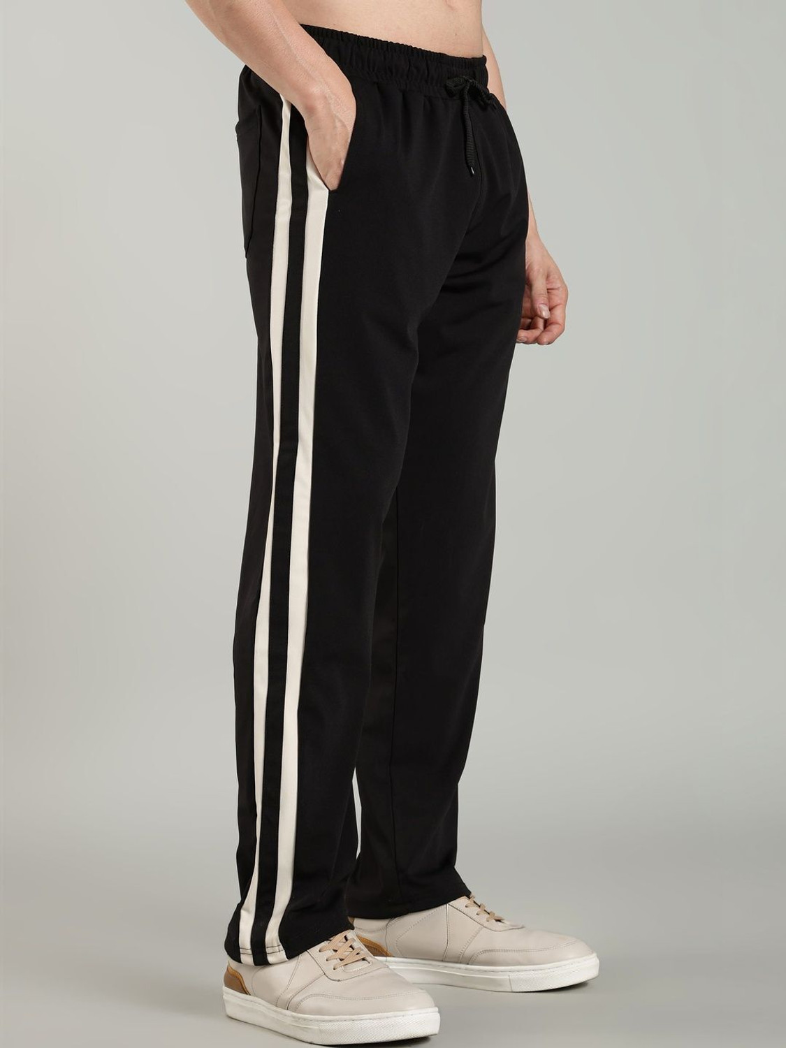 Image of Jump Cuts Men Colorblock Dark Blue Track Pants