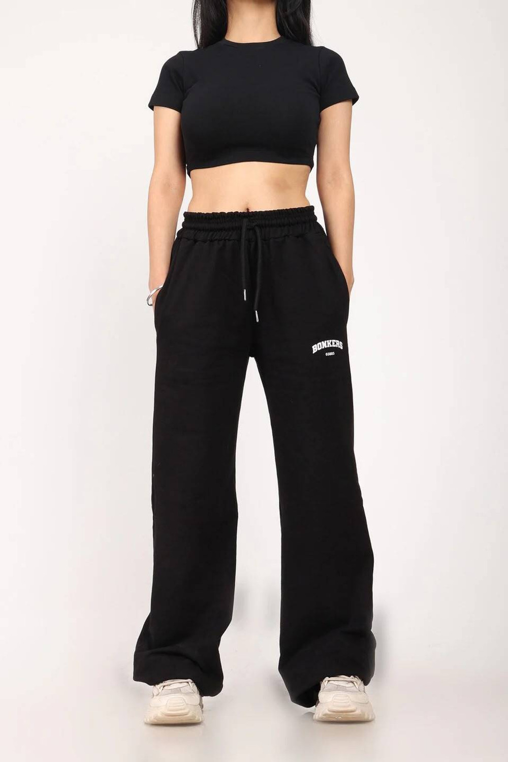 Image of Bonkers Men & Women Printed Black Track Pants