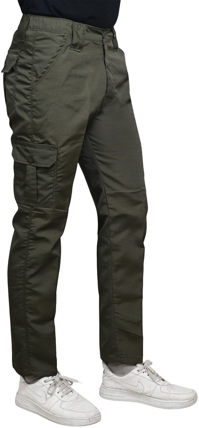 Image of YOUNG GALLERY Men Self Design Olive Track Pants