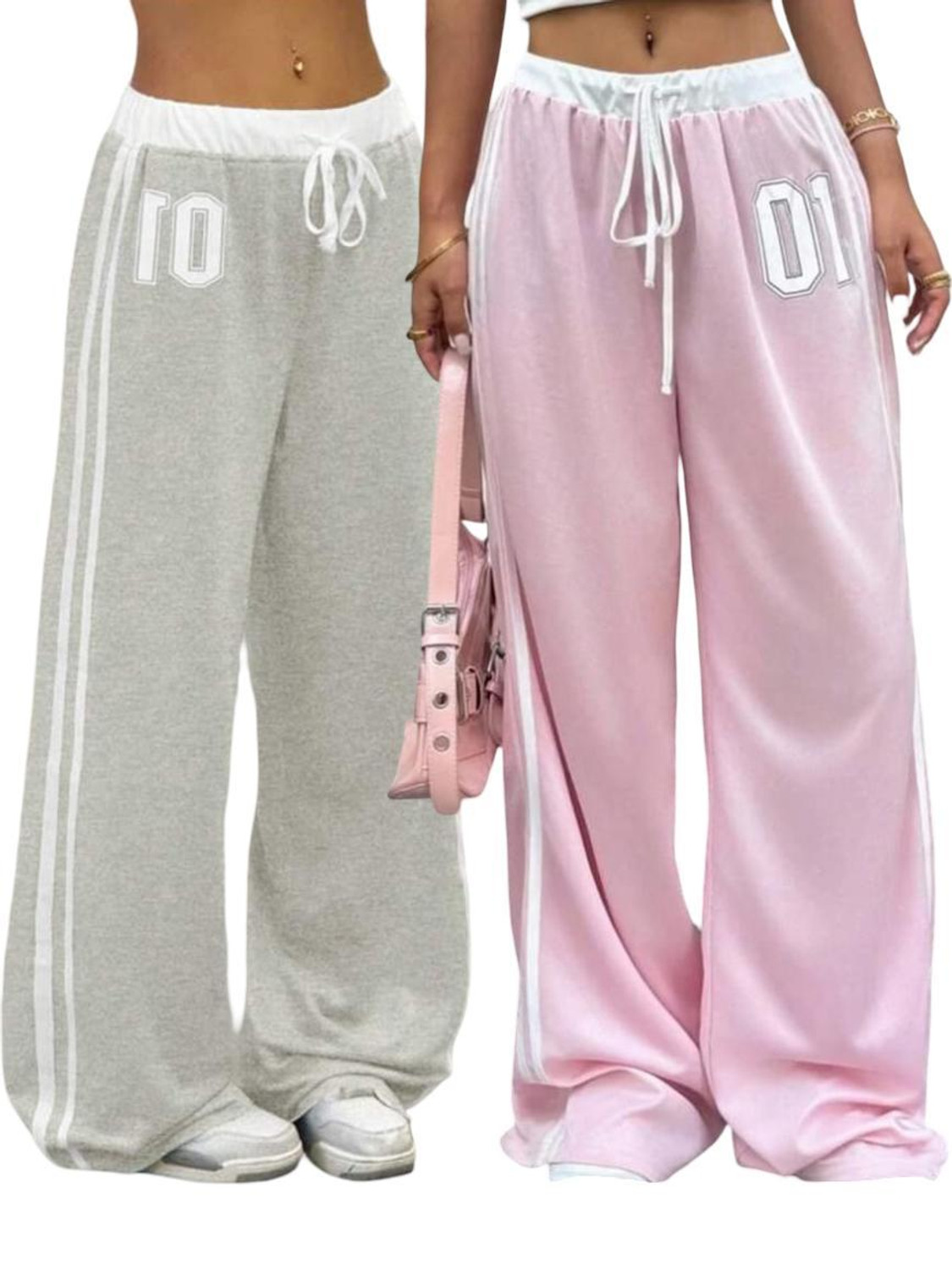 Image of Christy World Women Printed Pink Track Pants