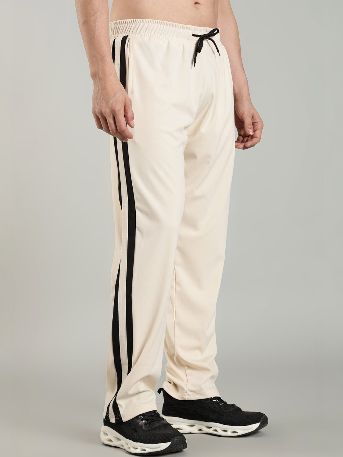 Image of Jump Cuts Men Colorblock Dark Blue Track Pants