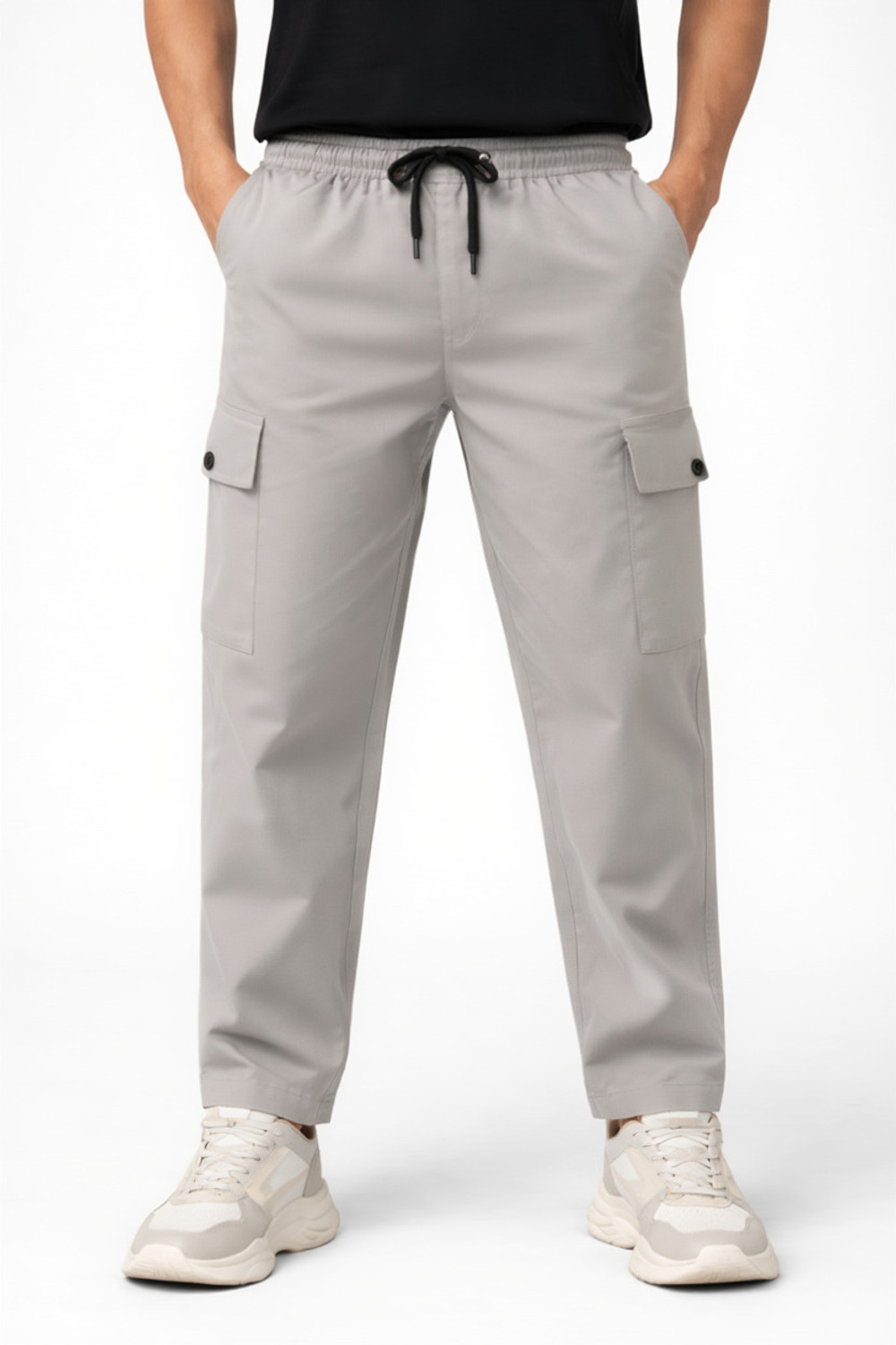 Image of HELI FASHION Pack of 2 Men Solid Grey, Grey Track Pants