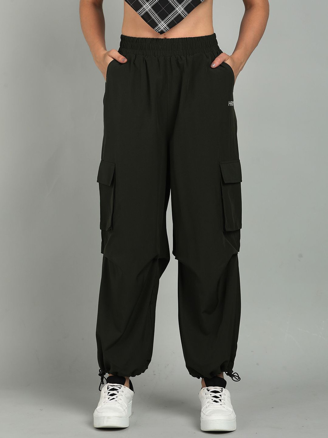 Image of HRX by Hrithik Roshan Women Solid Green Track Pants
