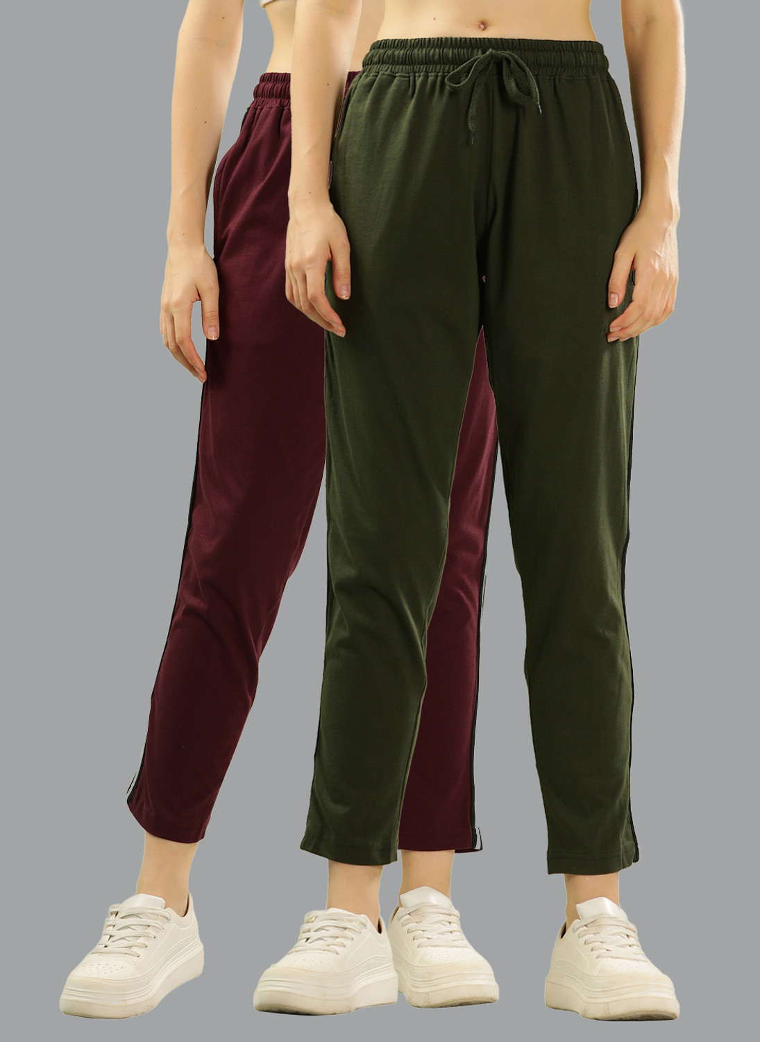 Image of CHKOKKO Women Solid Orange Track Pants