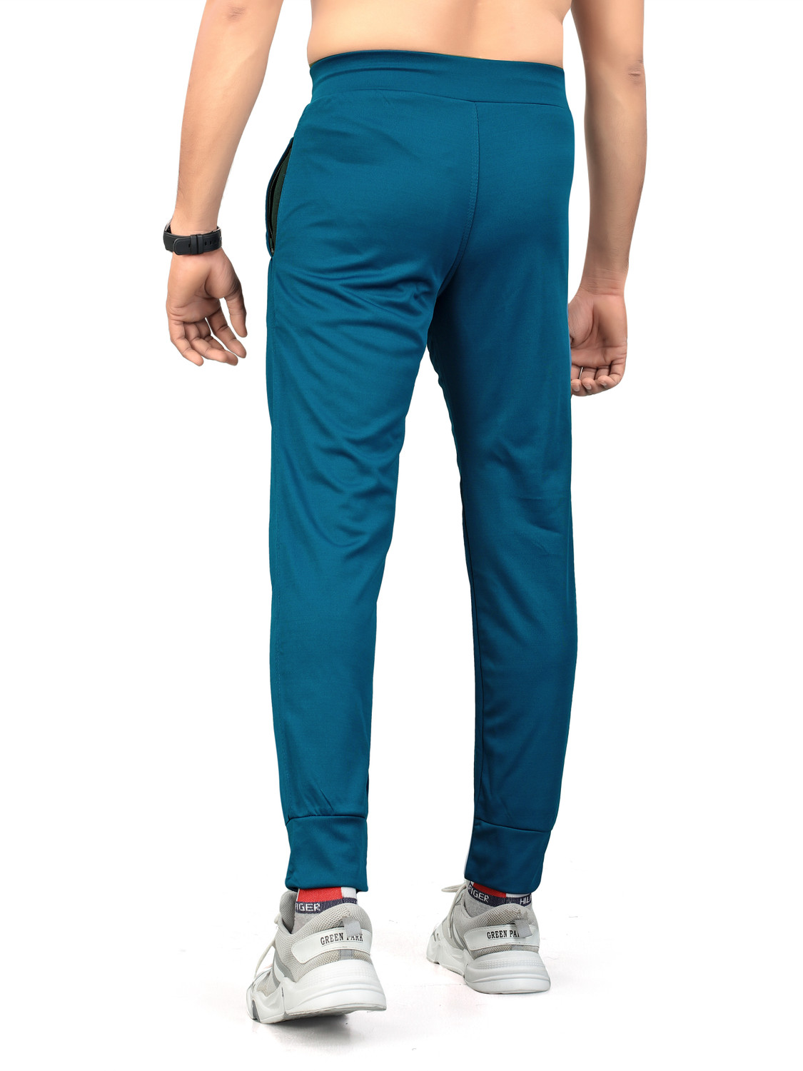 Image of Fruzis Fashion Pack of 2 Men Striped Black, Blue Track Pants