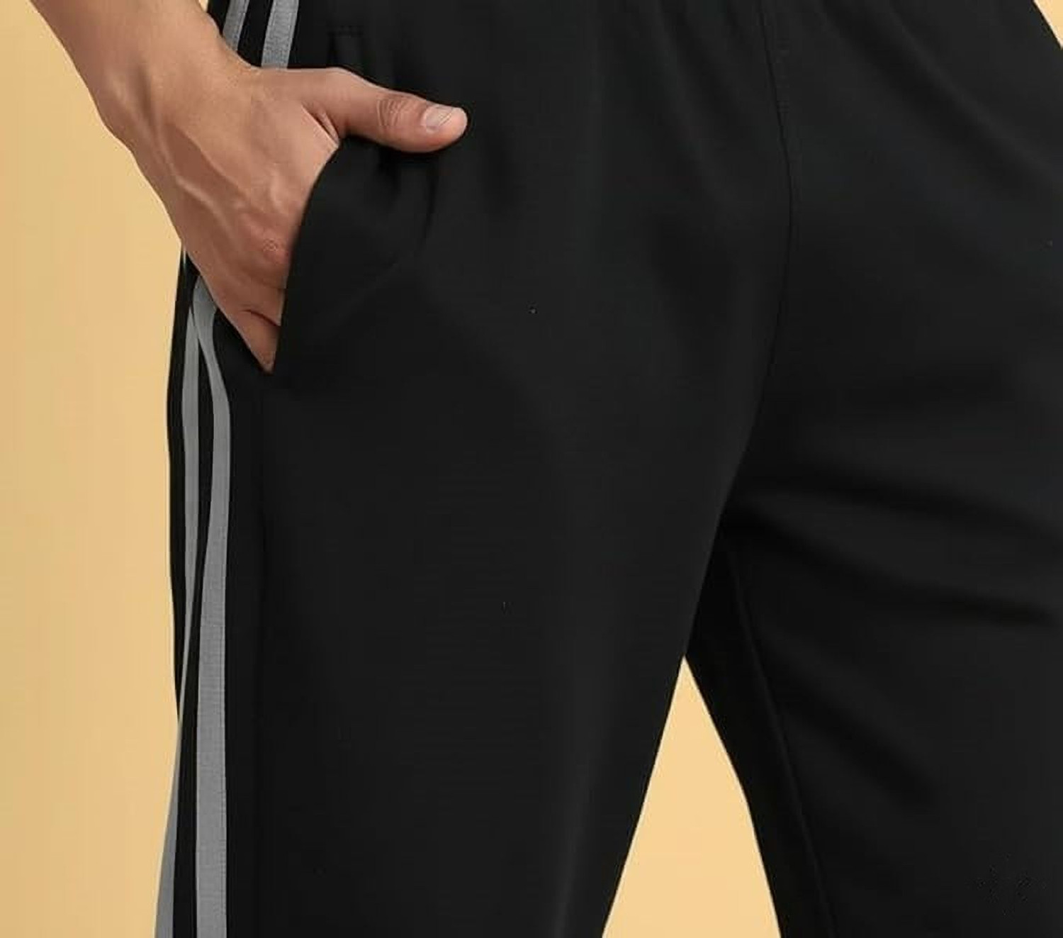 Image of Wanchha Fashion Men Solid, Striped Grey Track Pants