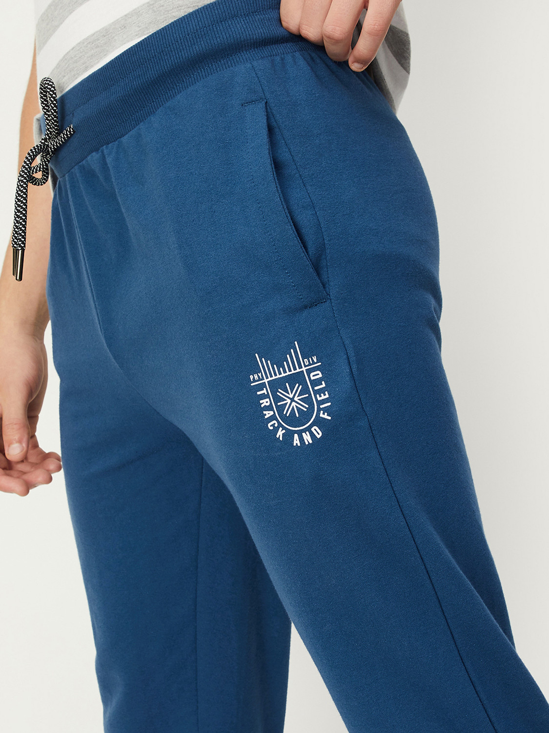 Image of MAX Men Solid Blue Track Pants