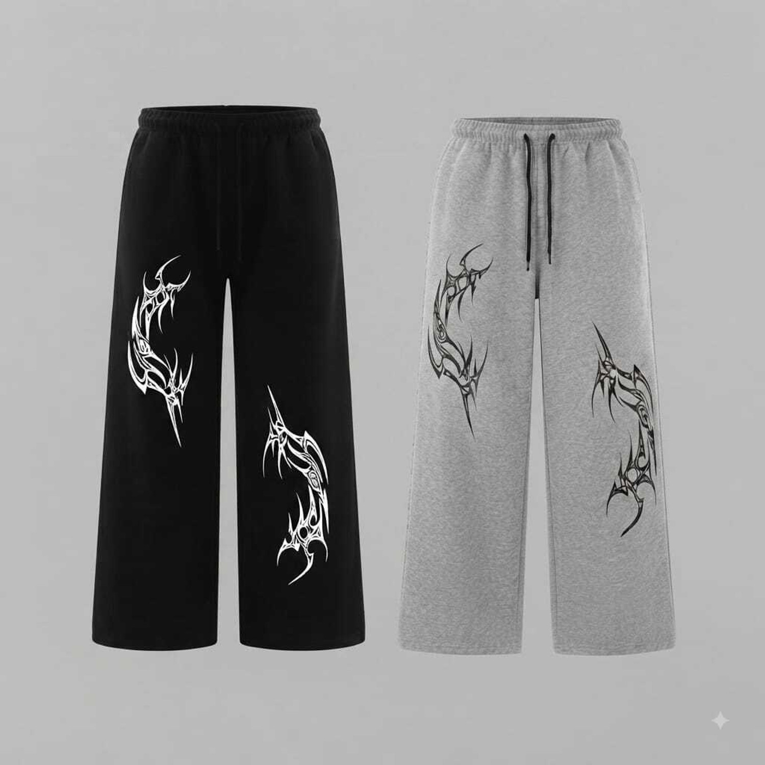 Toura Pack of 2 Men Printed Black, Grey Track Pants - Image 1