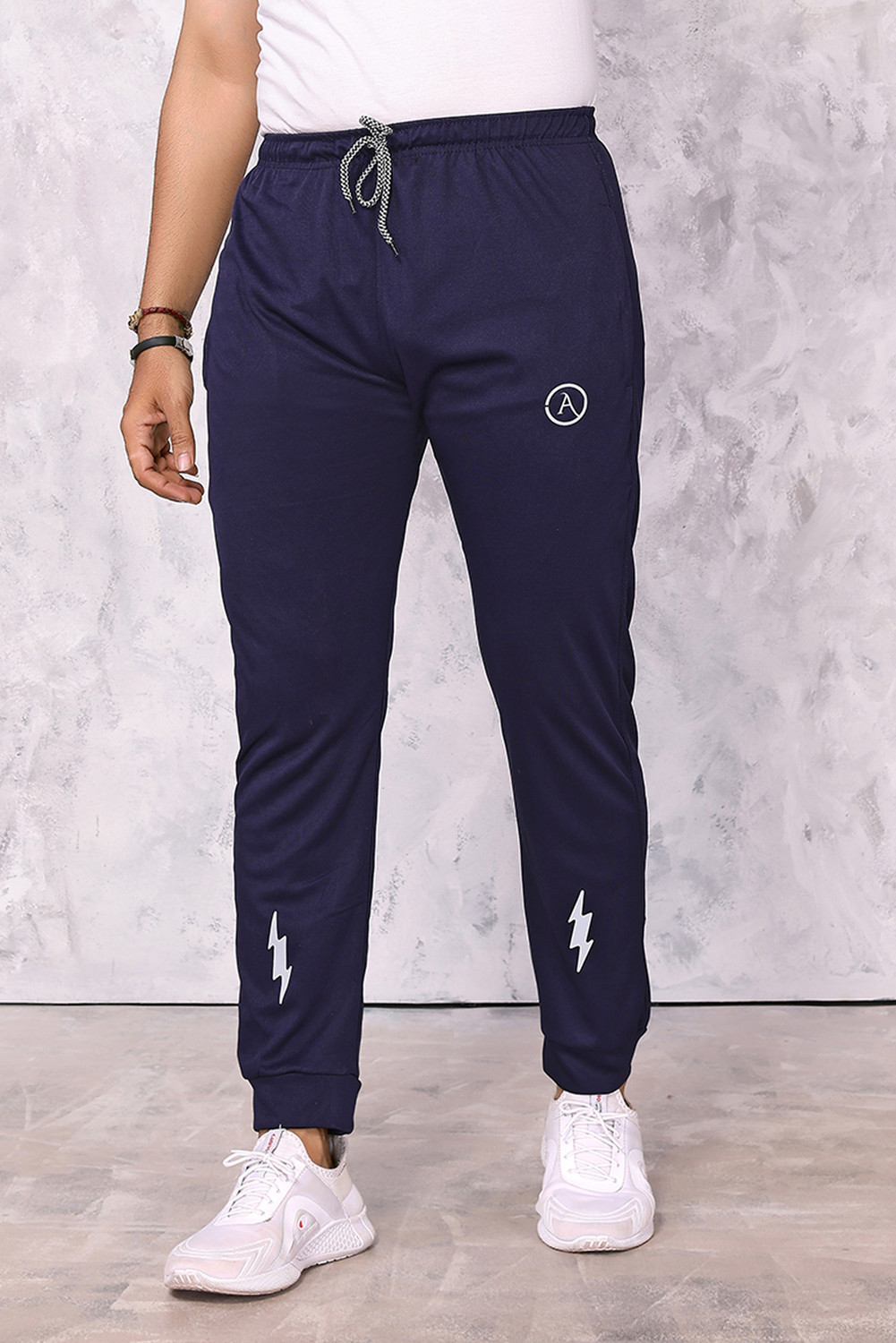 Image of ANAND Men Solid Grey Track Pants