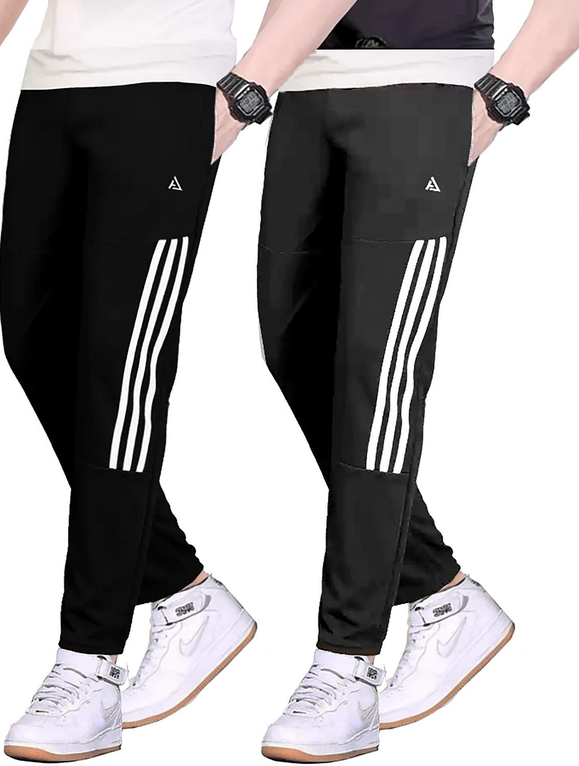 Image of Suzaro Men Striped Blue Track Pants
