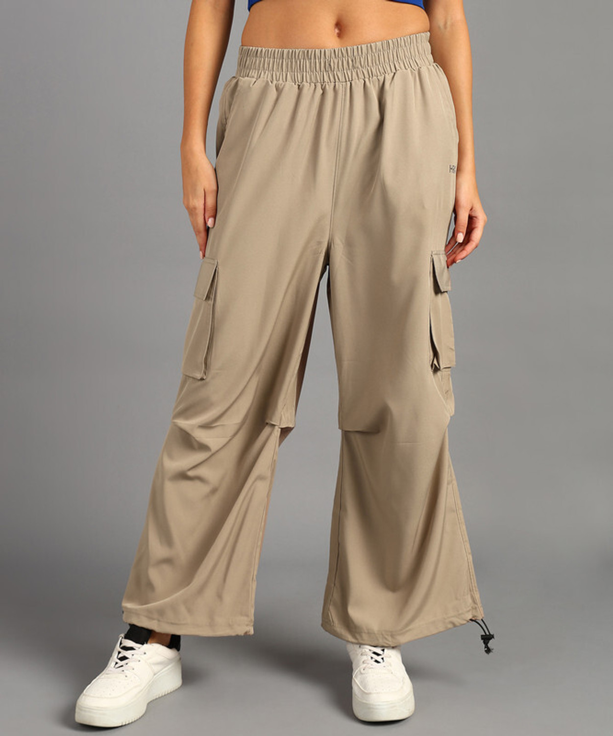 Image of HRX by Hrithik Roshan Women Solid Grey Track Pants