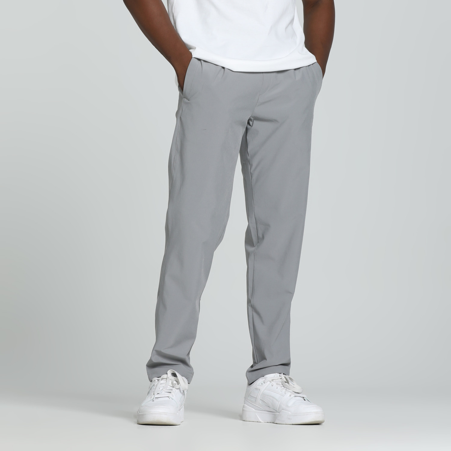 Image of PUMA Men Solid Grey Track Pants